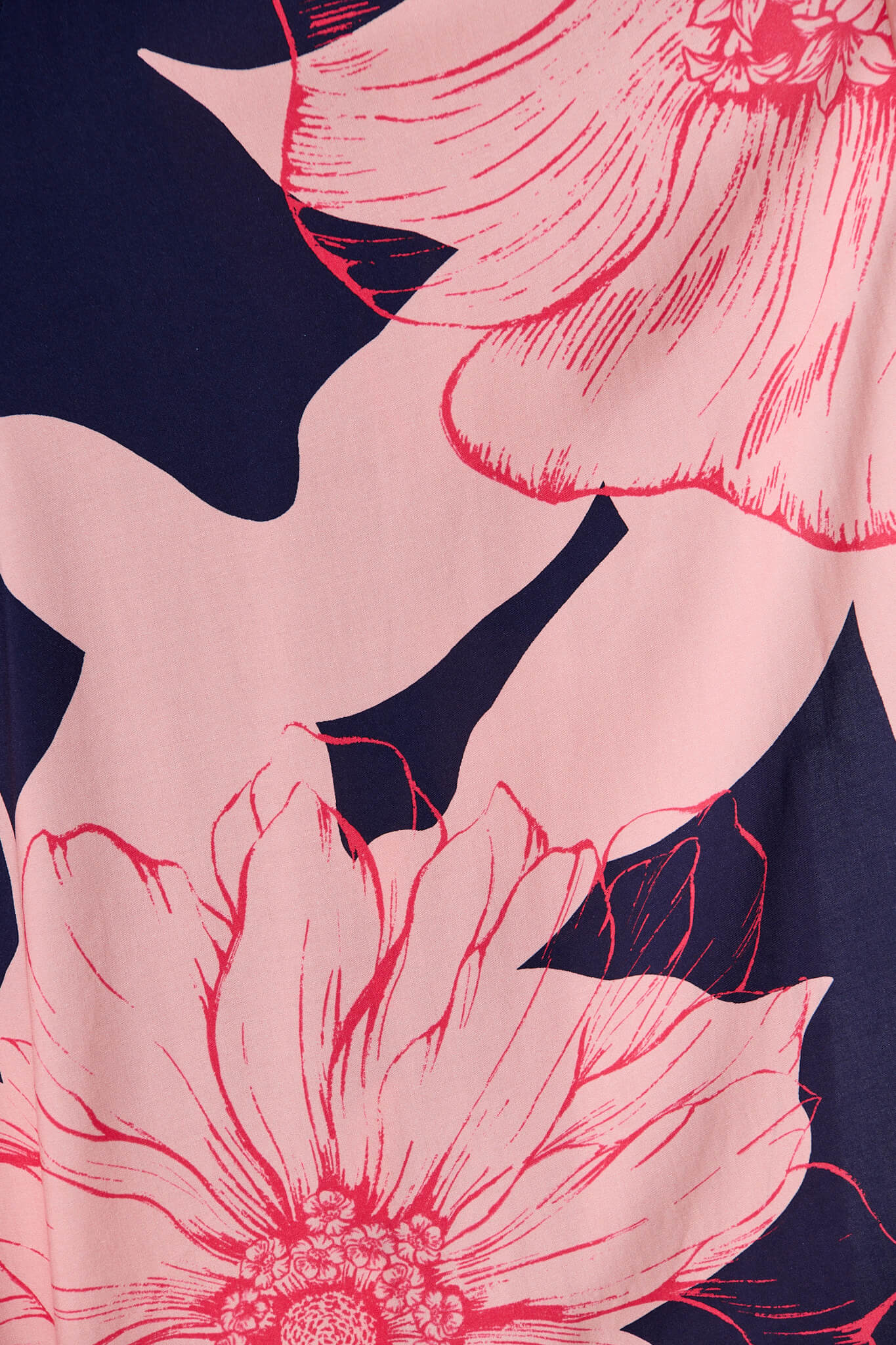 Ronda Maxi Wrap Dress In Navy With Blush Flower Print - Image 11