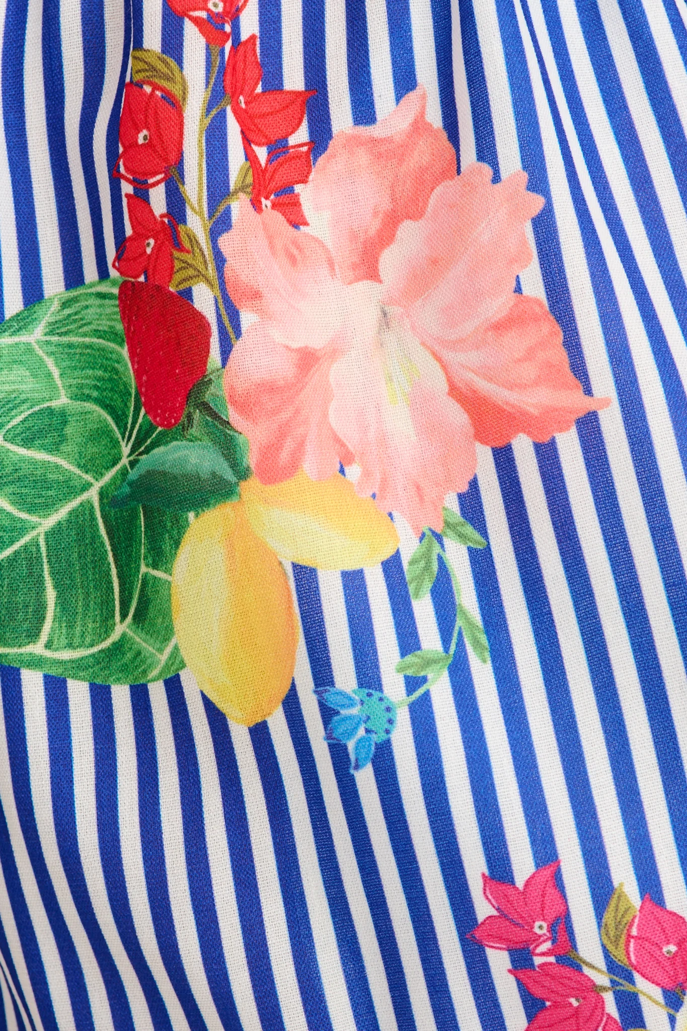 Rosela Short in Blue Stripe Print Linen Blend - Image 10