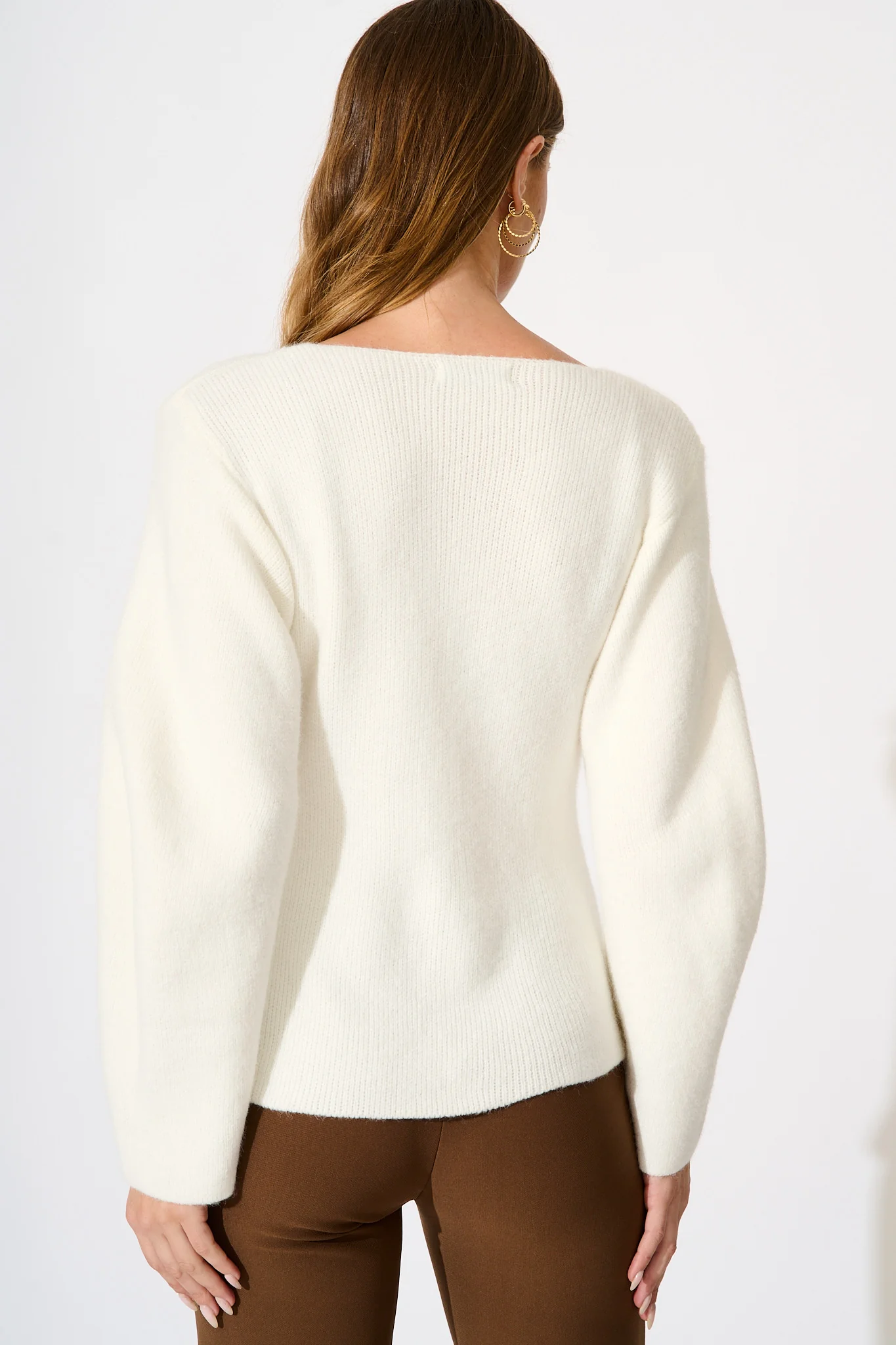 Rosie Knit Cardigan in White - Image 3