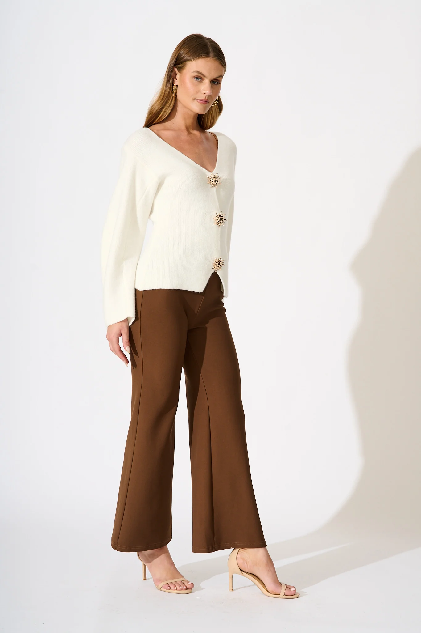 Rosie Knit Cardigan in White - Image 4
