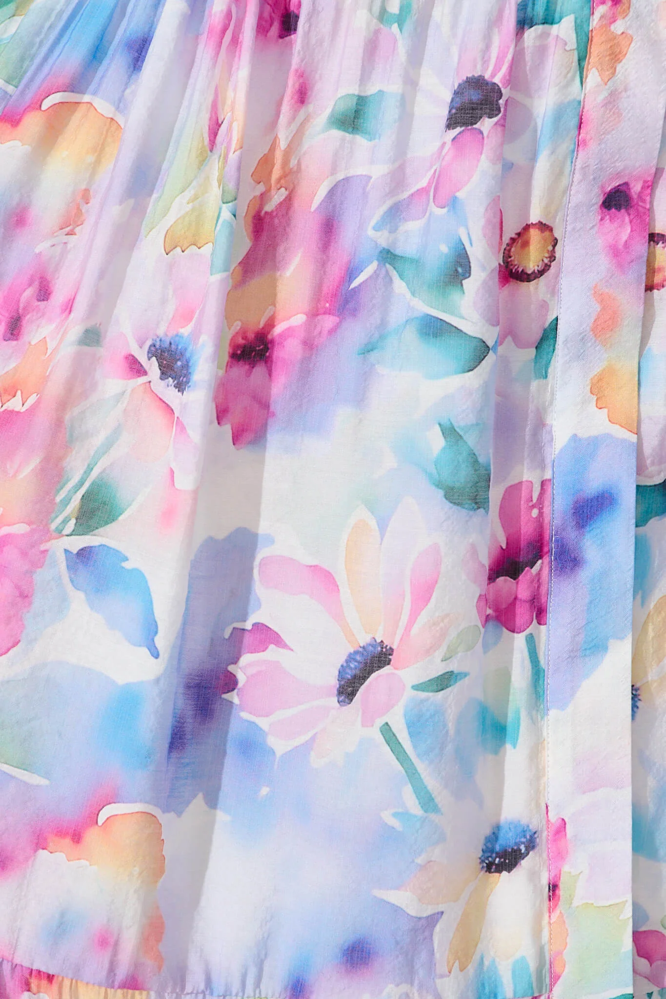 Rosina Maxi Shirt Dress in Pastel Watercolour Floral - Image 6