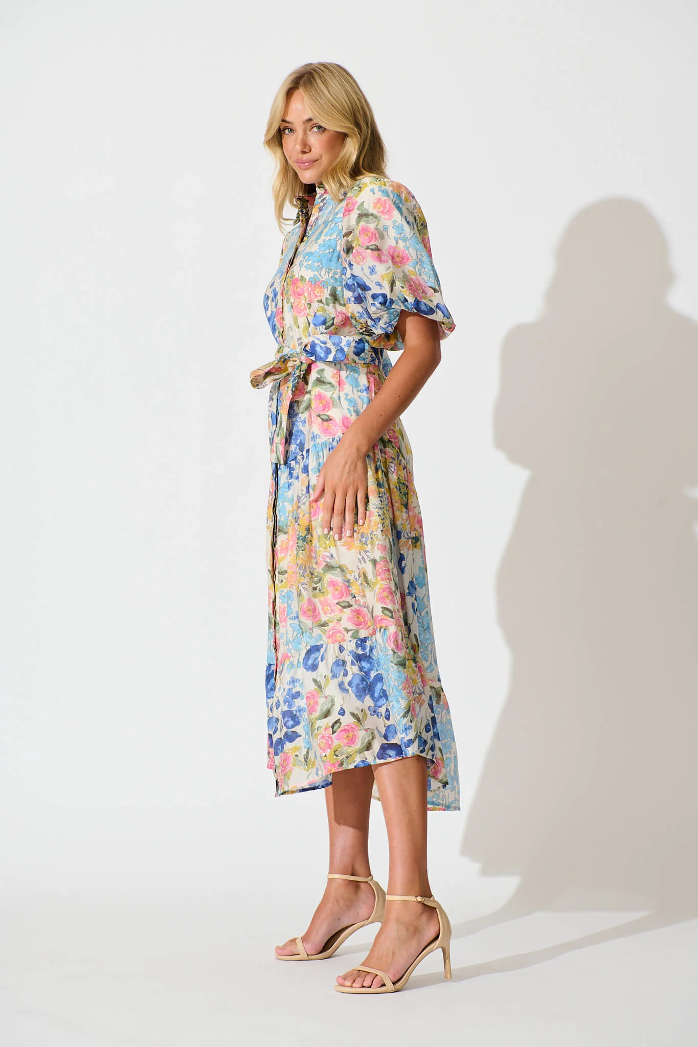 Rosina Maxi Shirt Dress in Vintage Floral Print - Image 3