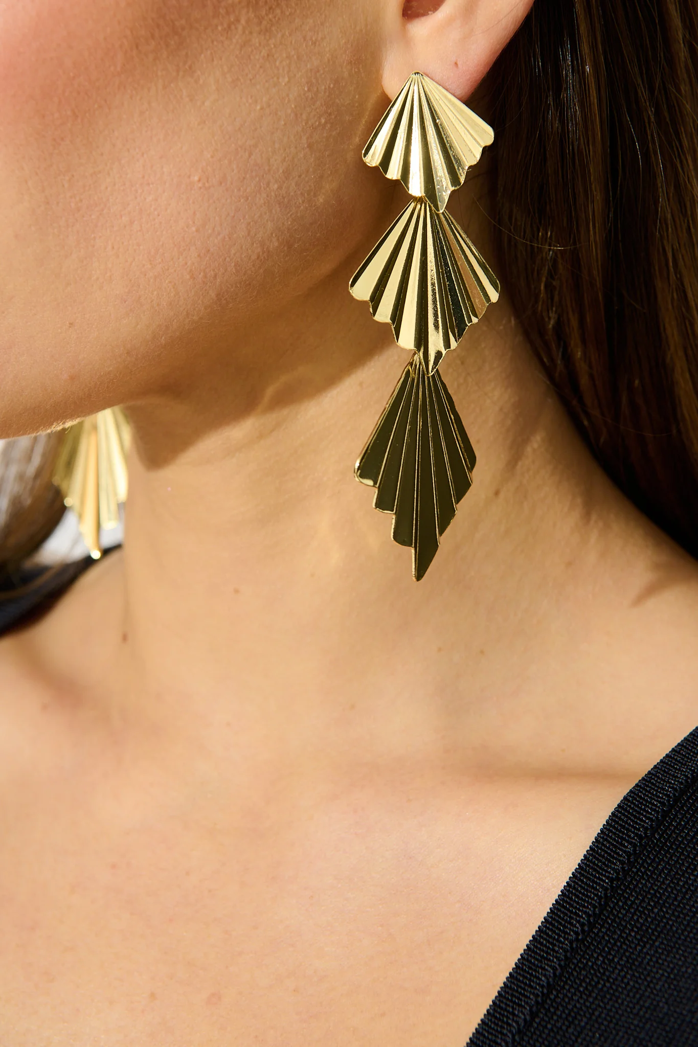 Ruby Drop Earrings in Gold - Image 4