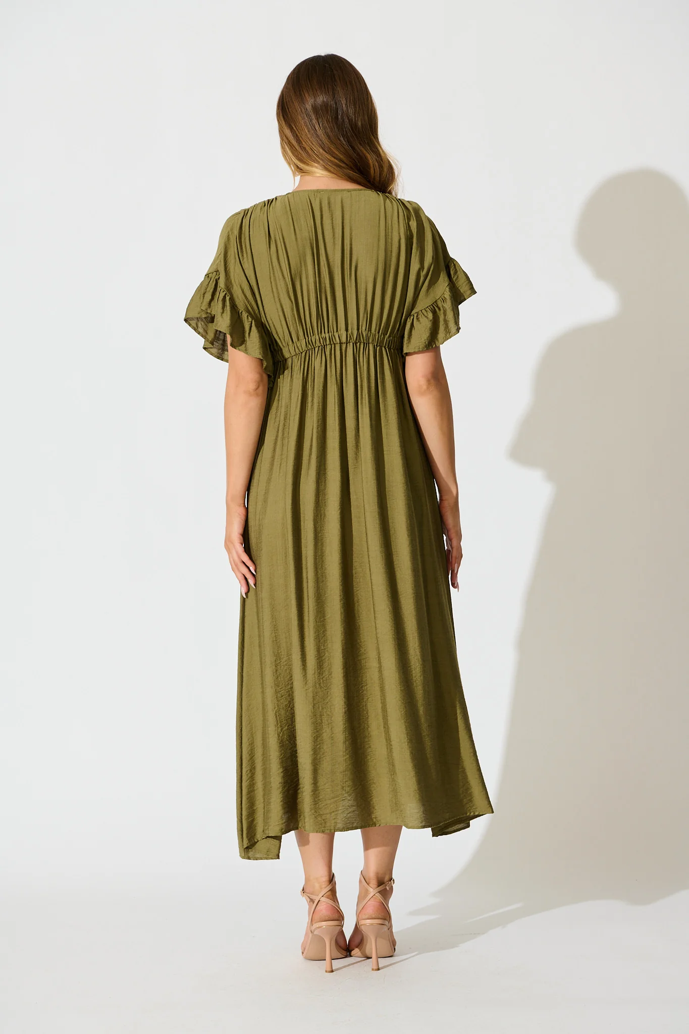 Rue Maxi Dress In Khaki - Image 4