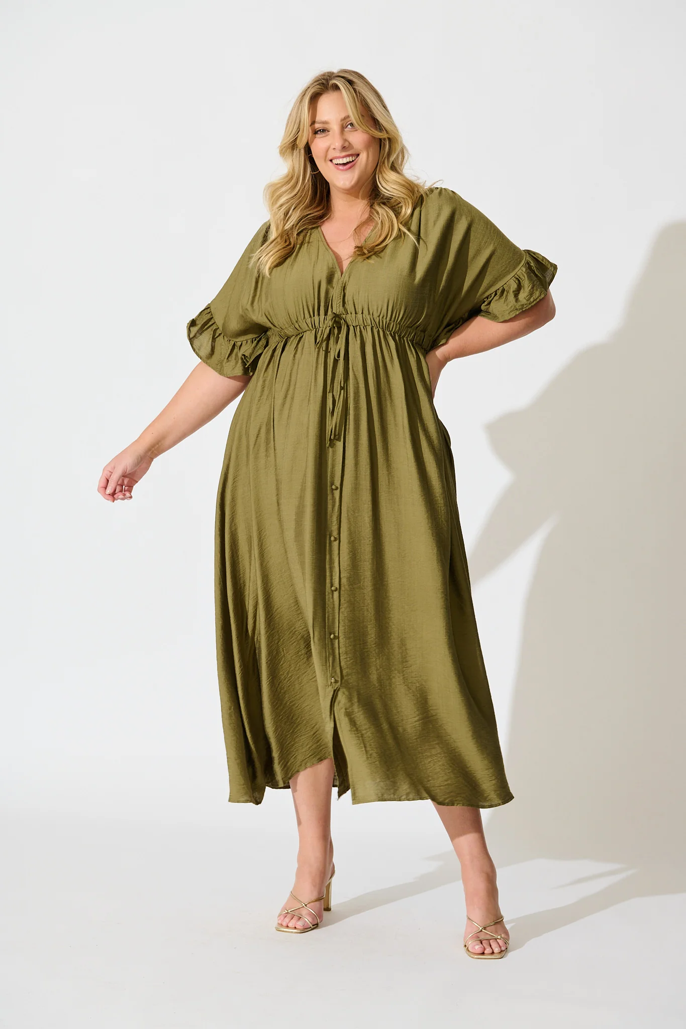 Rue Maxi Dress In Khaki - Image 7