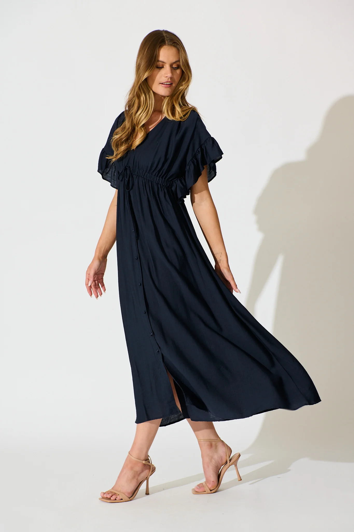 Rue Maxi Dress In Navy - Image 3