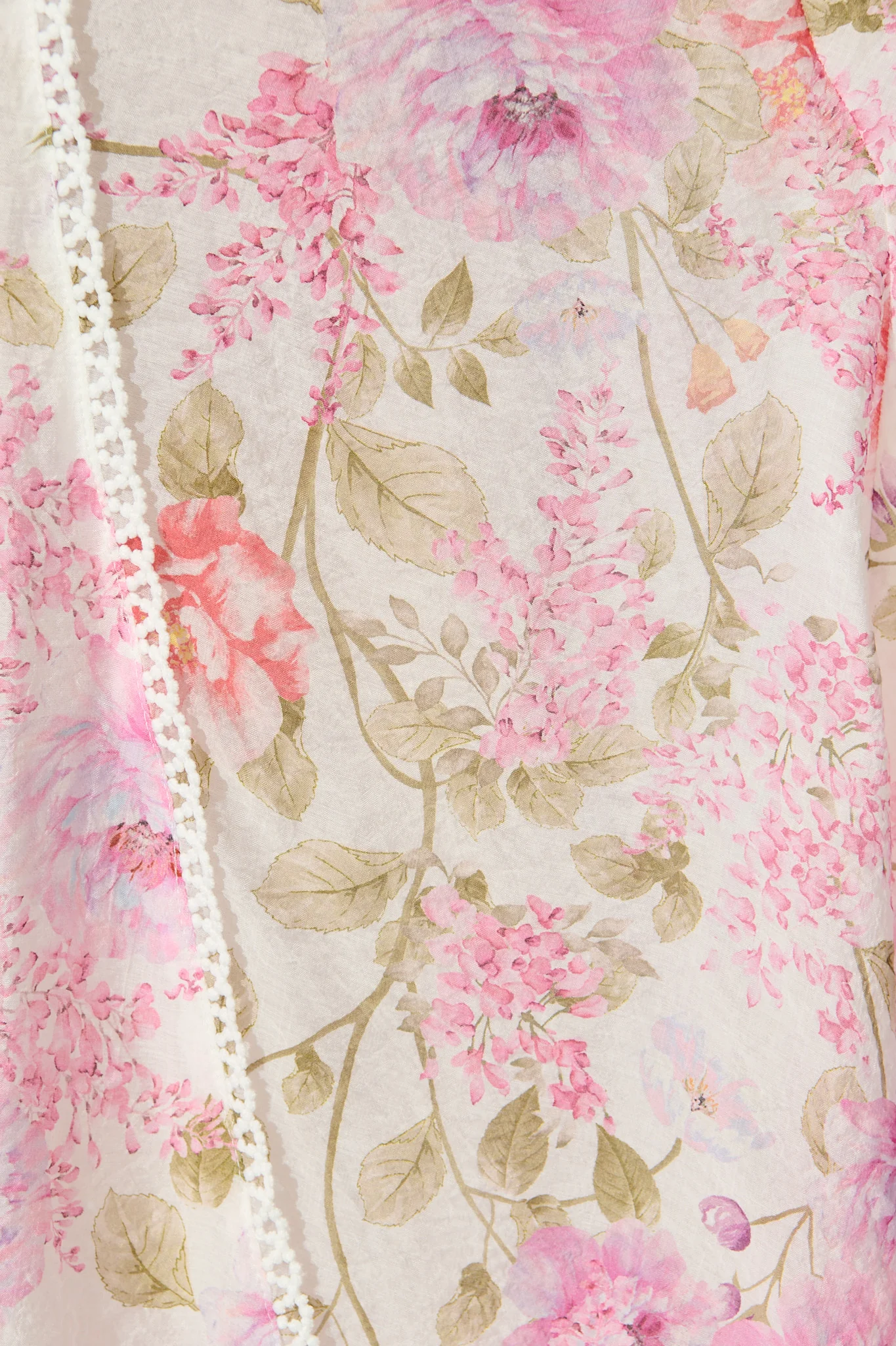 Safiya Maxi Shirt Dress in White with Pink Floral - Image 6