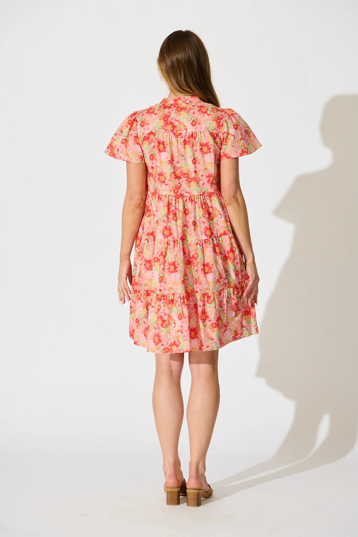 Saldana Smock Dress in Bright Multi Floral Cotton - Image 4