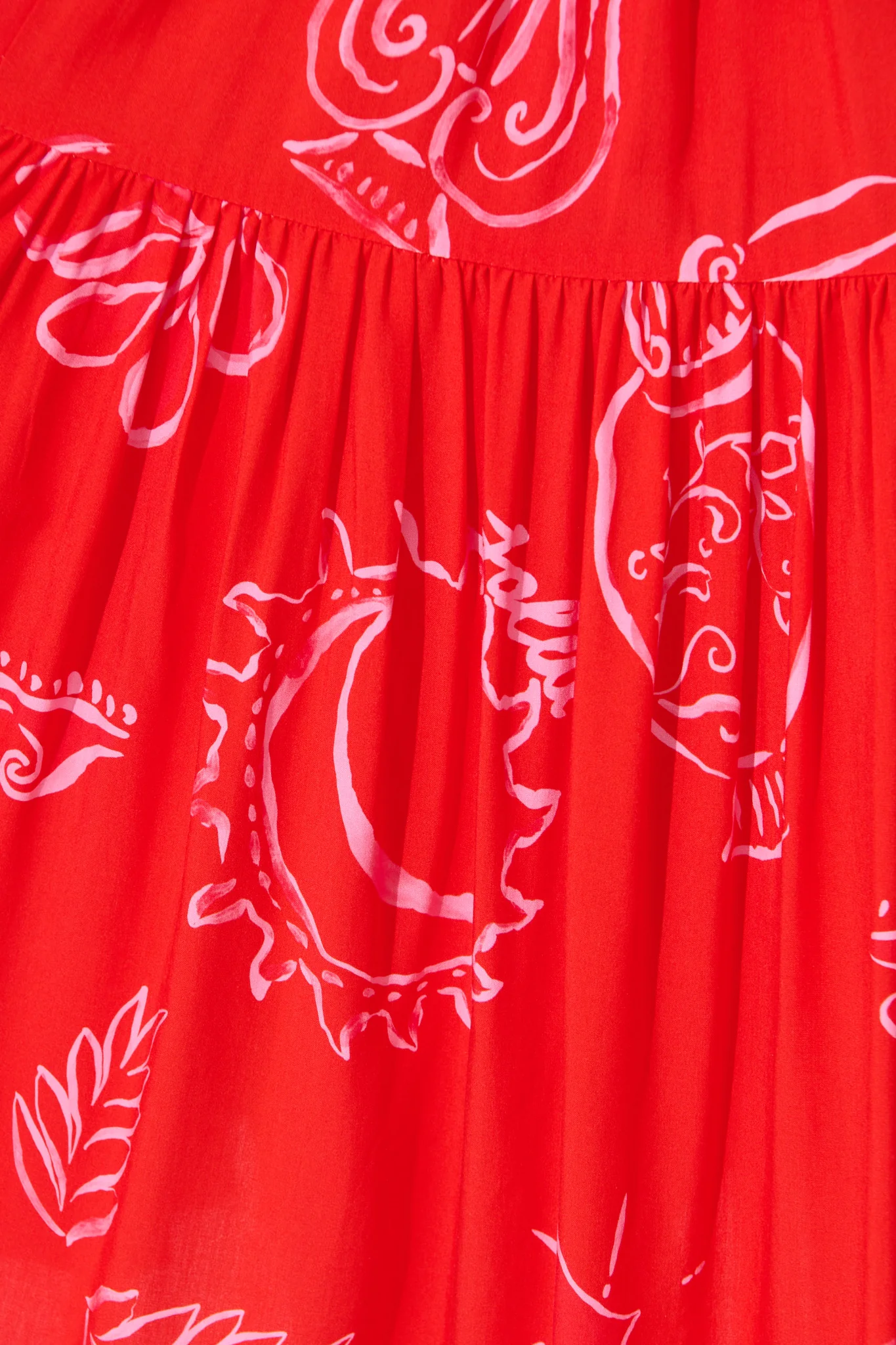 Sana Dress in Red with Pink Print - Image 6