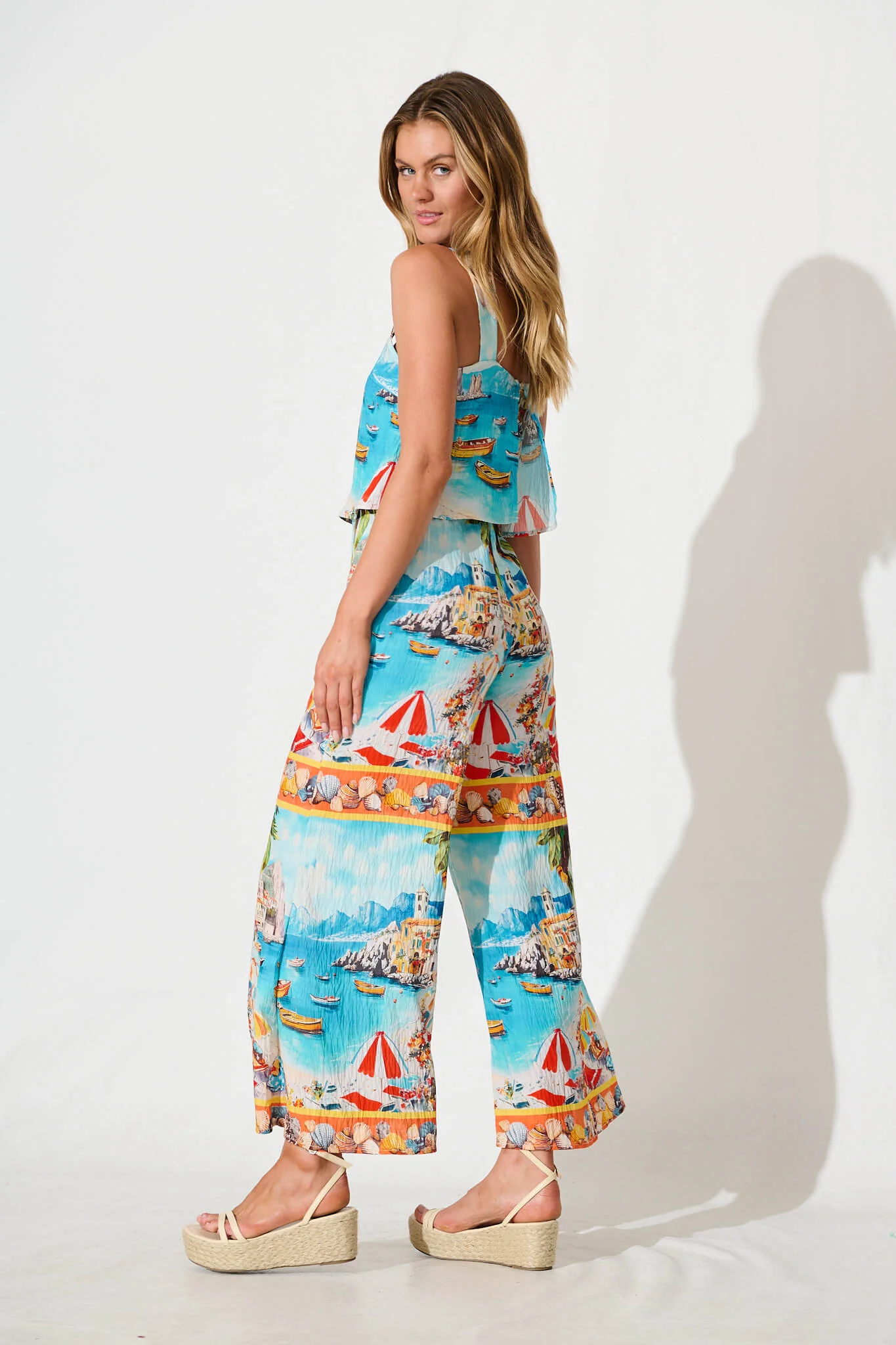 Sandcastle Jumpsuit In Multi Italian Riviera Print - Image 7