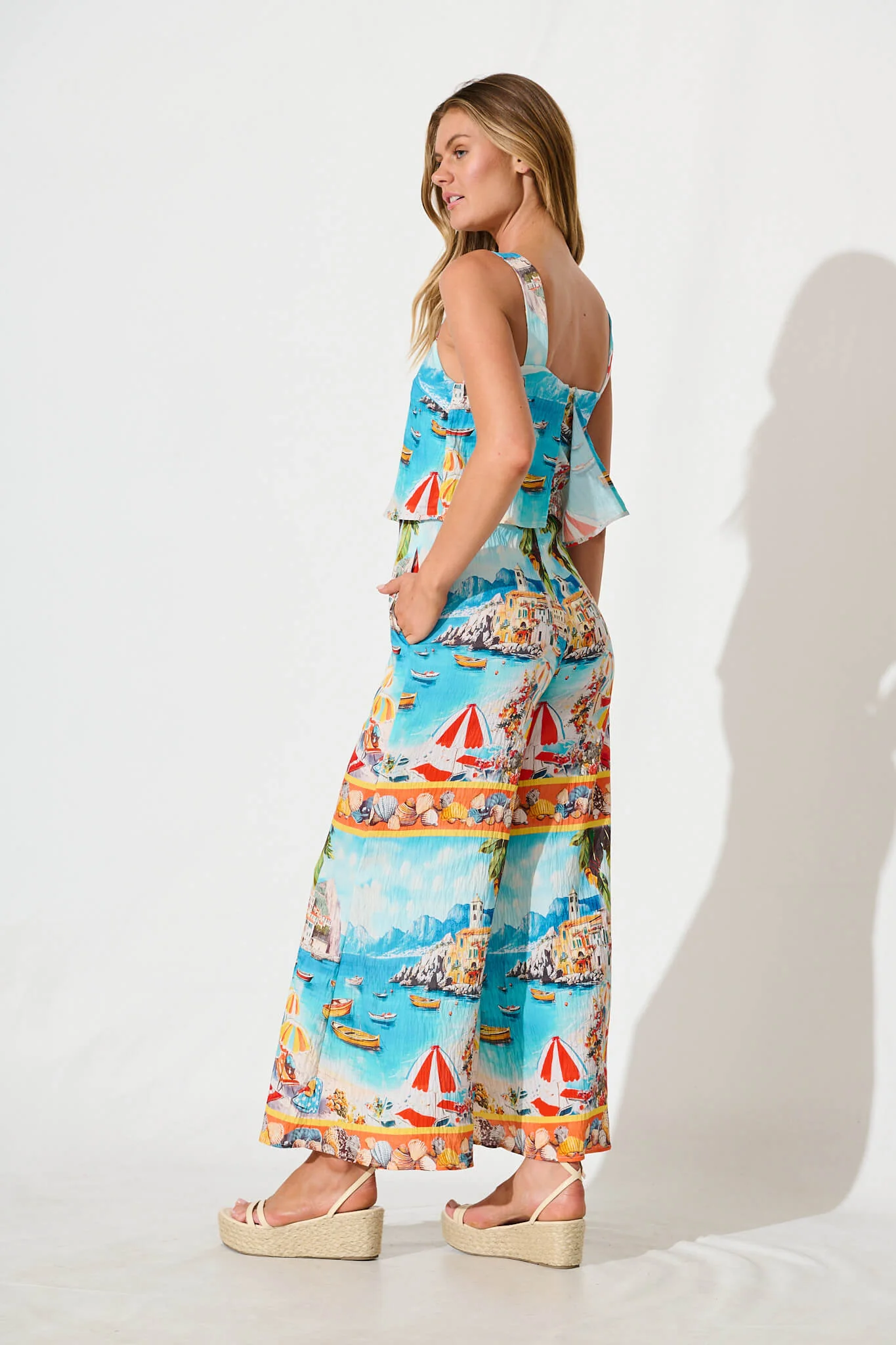 Sandcastle Jumpsuit In Multi Italian Riviera Print - Image 8