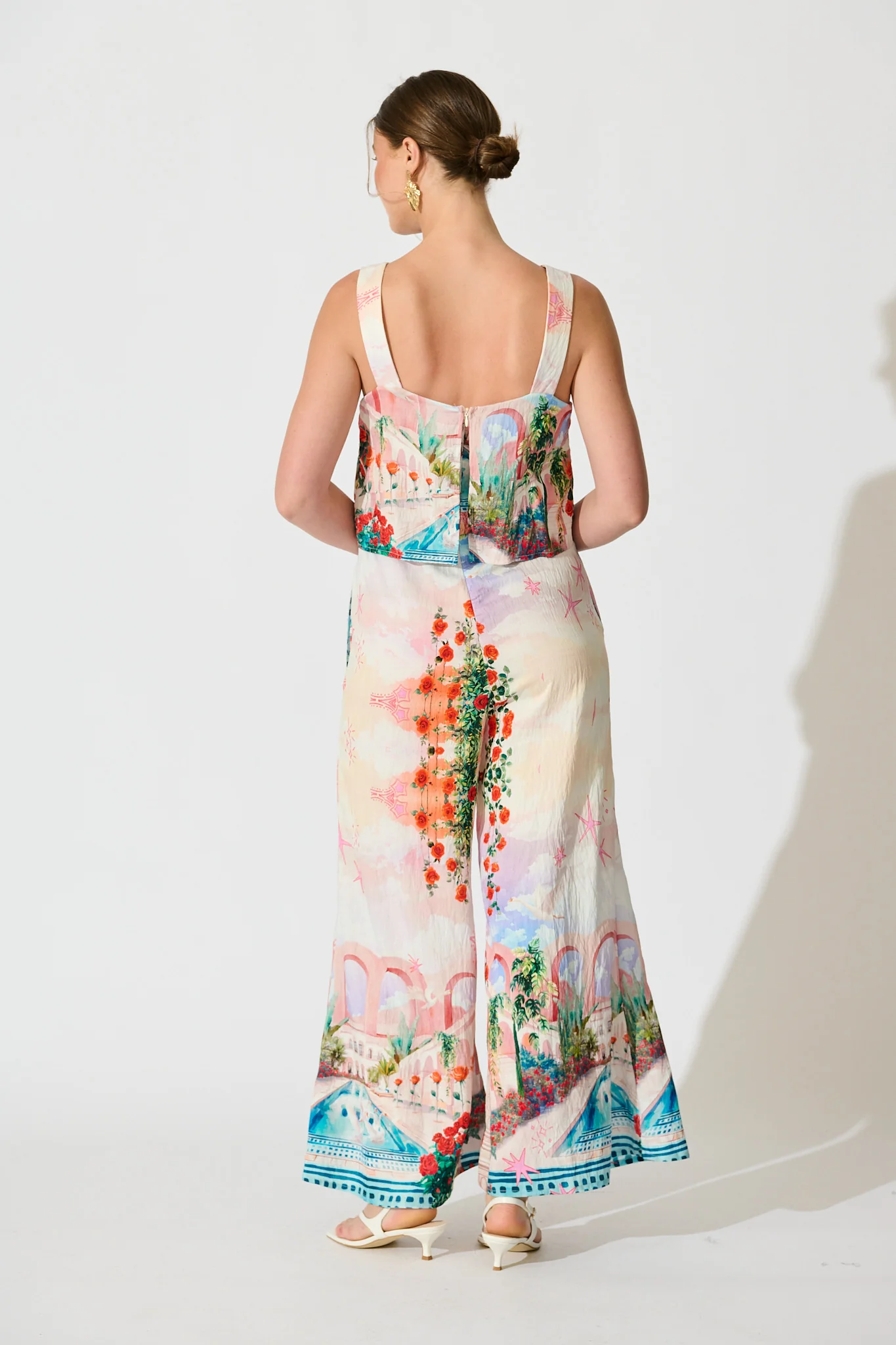 Sandcastle Jumpsuit in Red Rose Conversational Print - Image 4