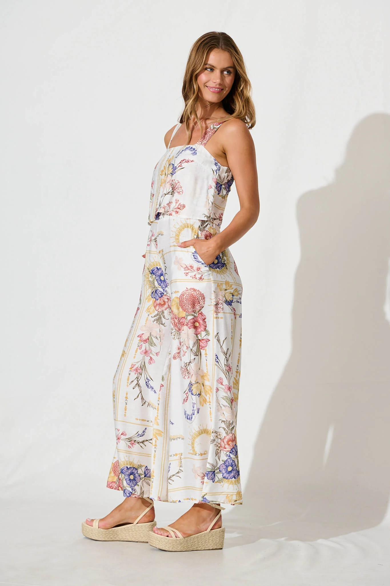 Sandcastle Jumpsuit In Vintage Floral Print - Image 3