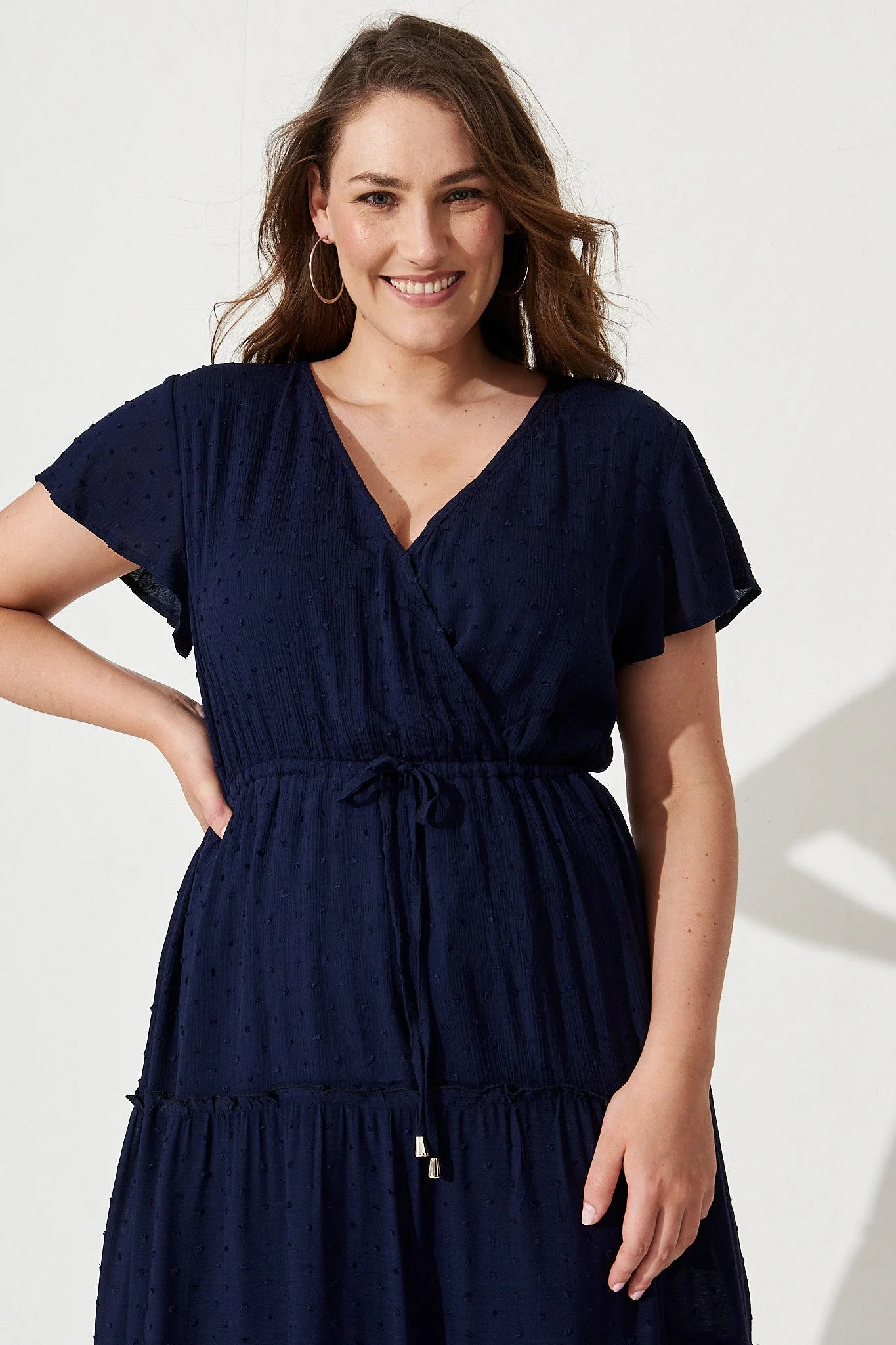 Sangria Dress in Navy Swiss Dot - Image 9