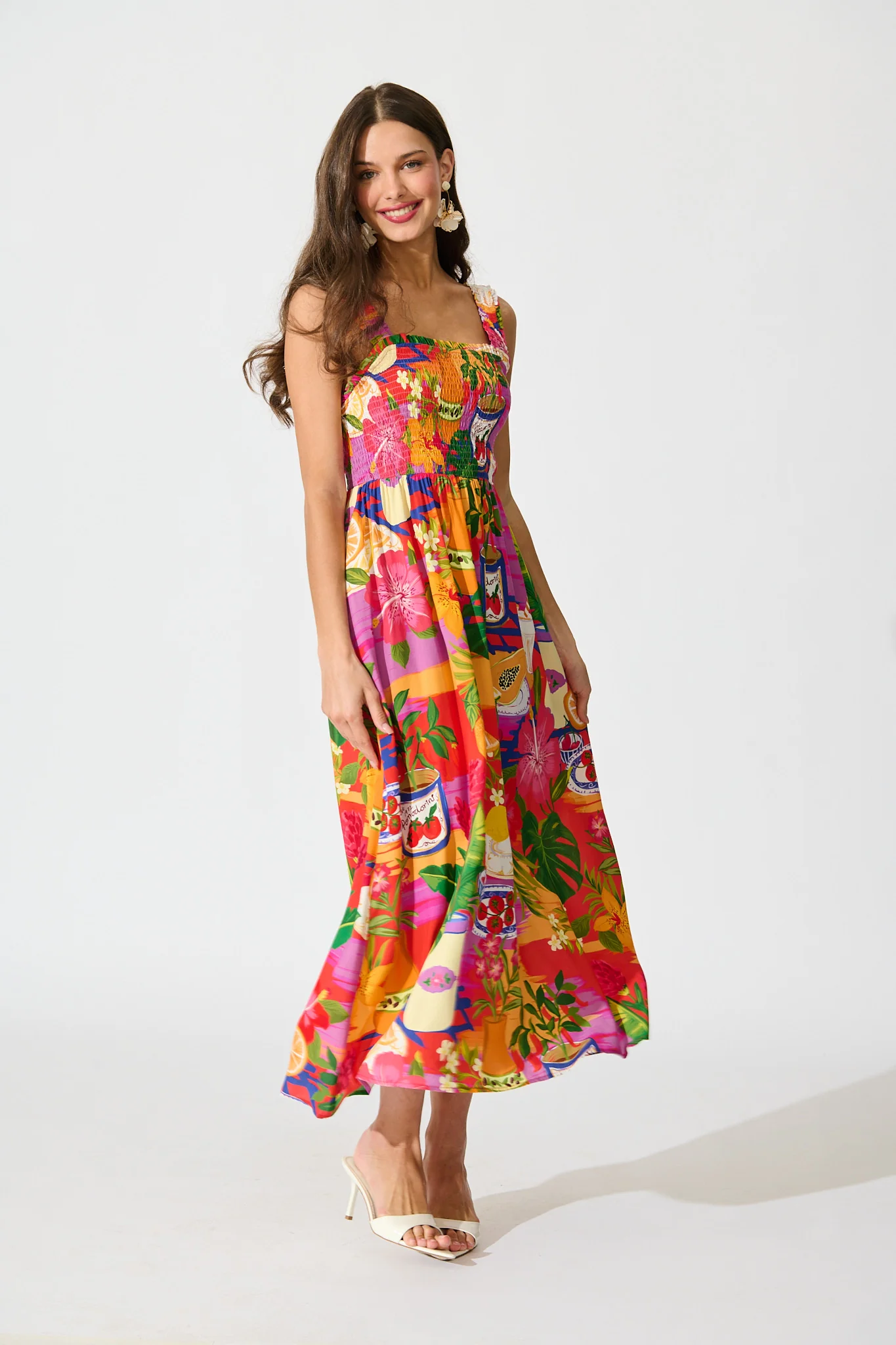 Santi Maxi Sundress in Purple Multi Print