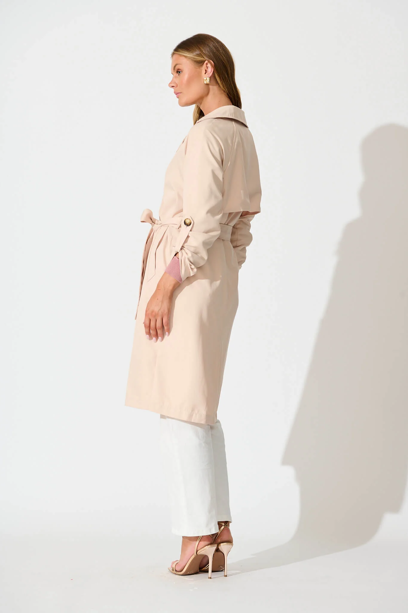 Sasha Trench Coat in Beige - Image 7