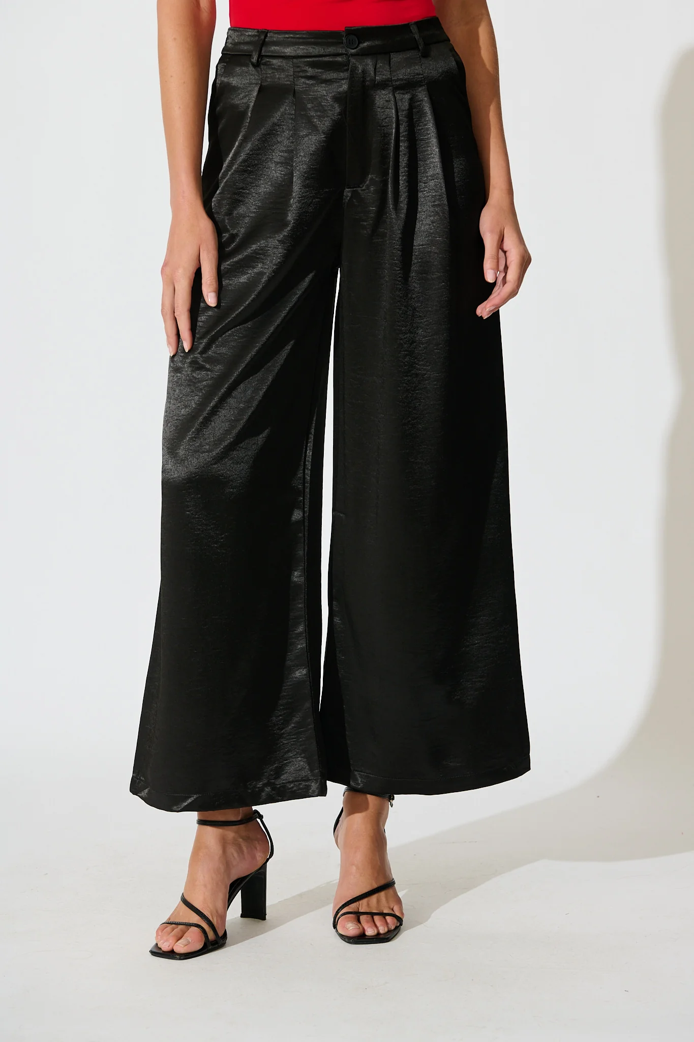 Satin Muse Pant in Black