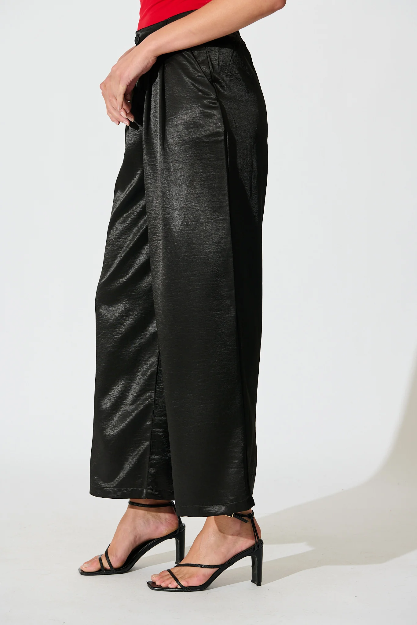 Satin Muse Pant in Black - Image 2