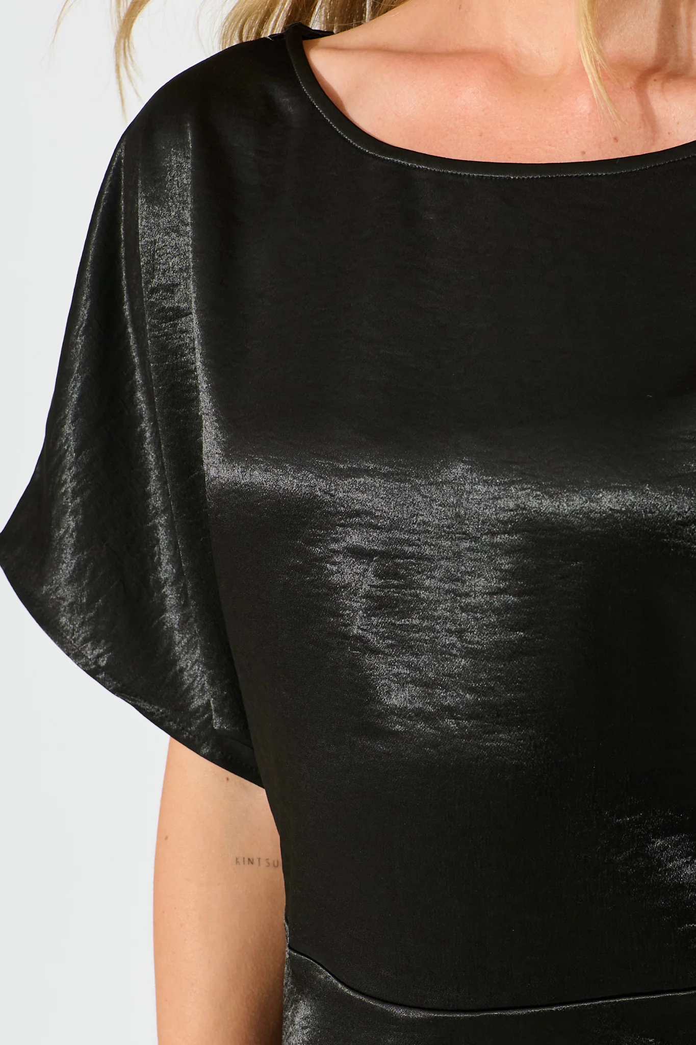 Satin Serenade Top in Black - Image 5