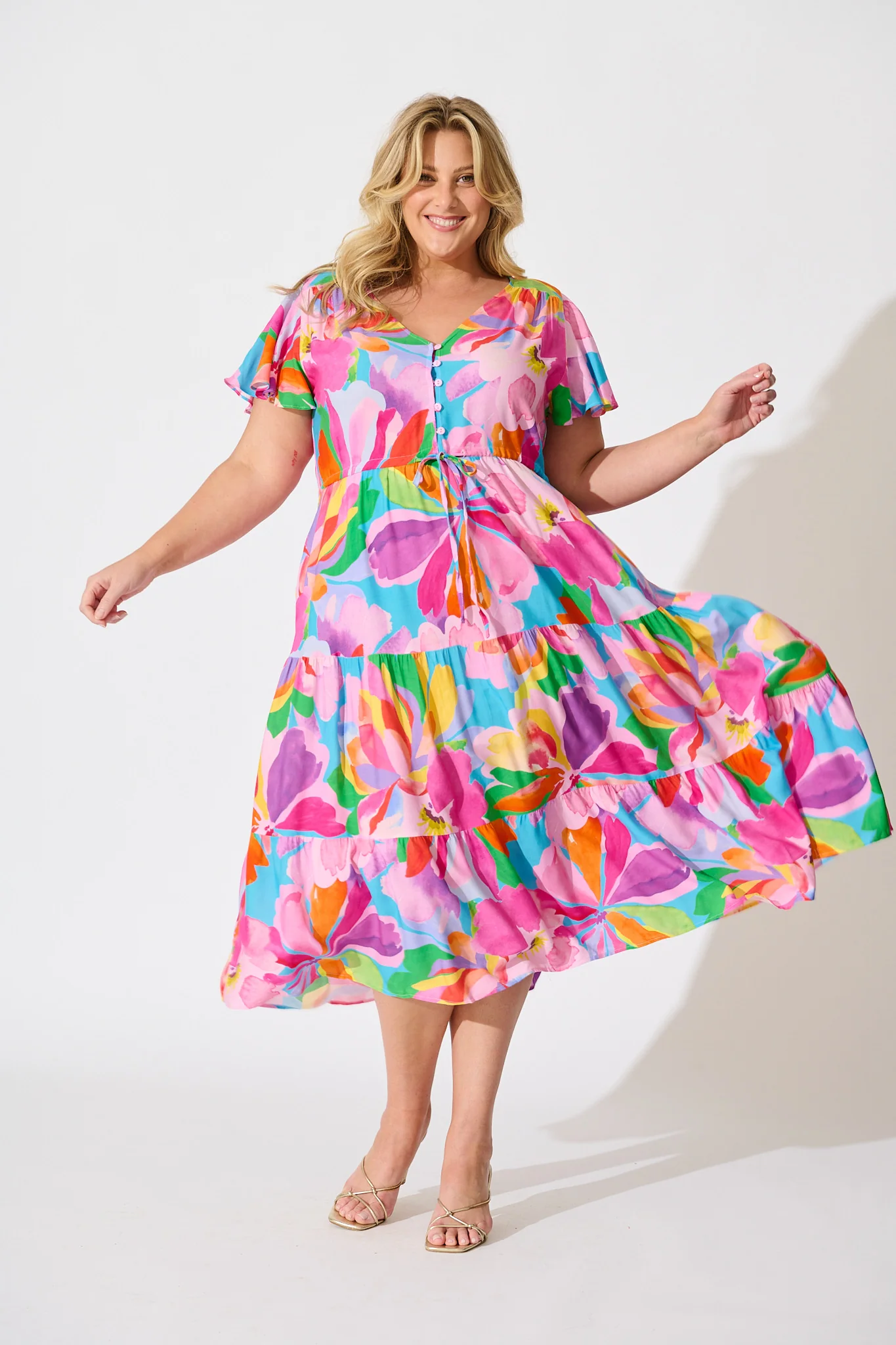 Saturday Midi Dress in Multi Print - Image 7