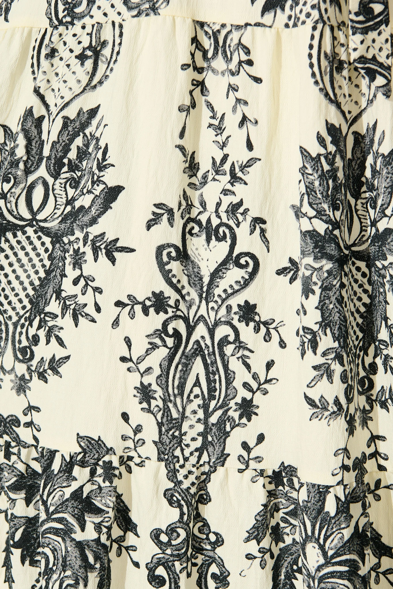Savannah Song Midi Dress in White with Black Boho Print - Image 6