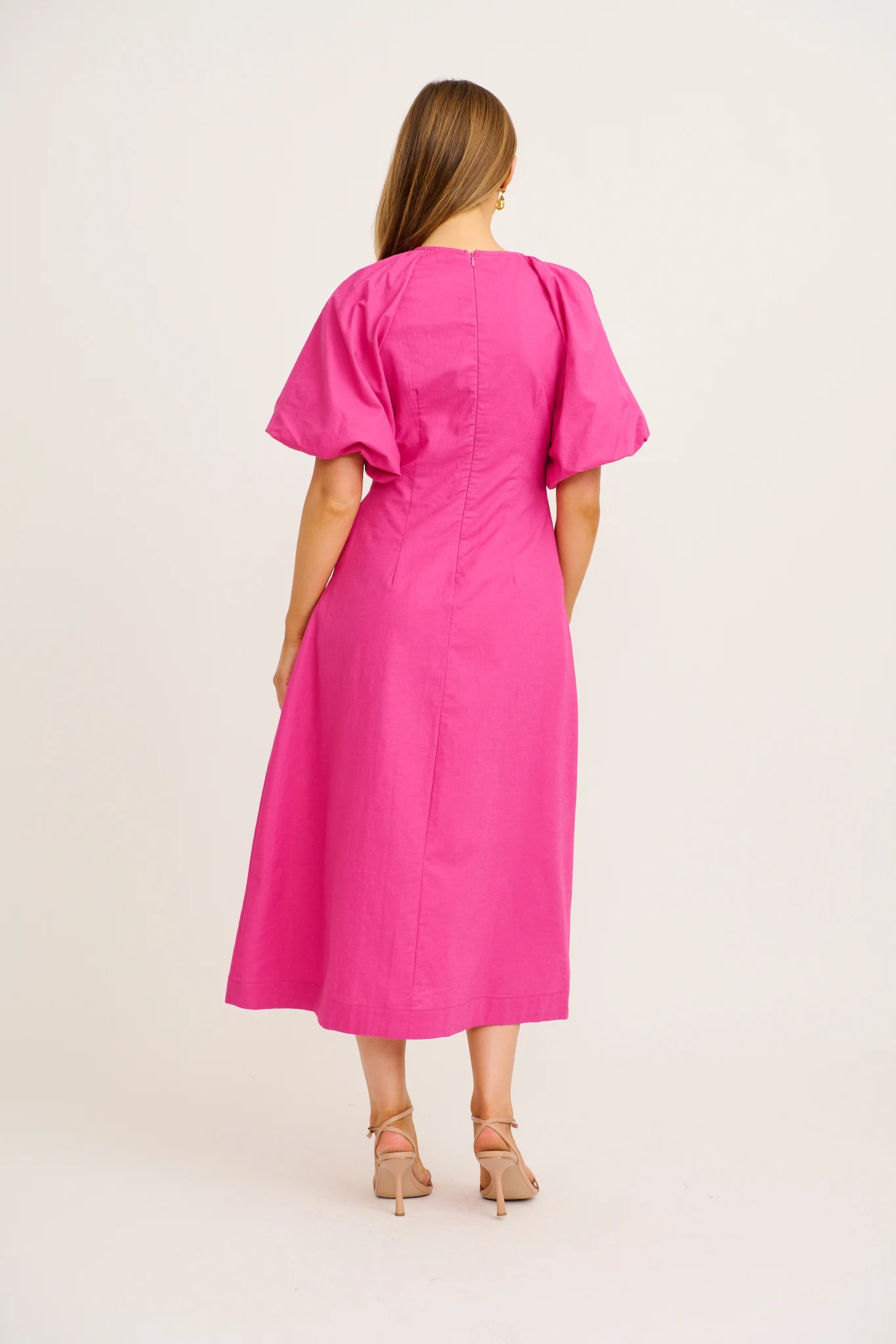Secret Radiance Maxi Dress in Magenta Linen Blend - Image 9