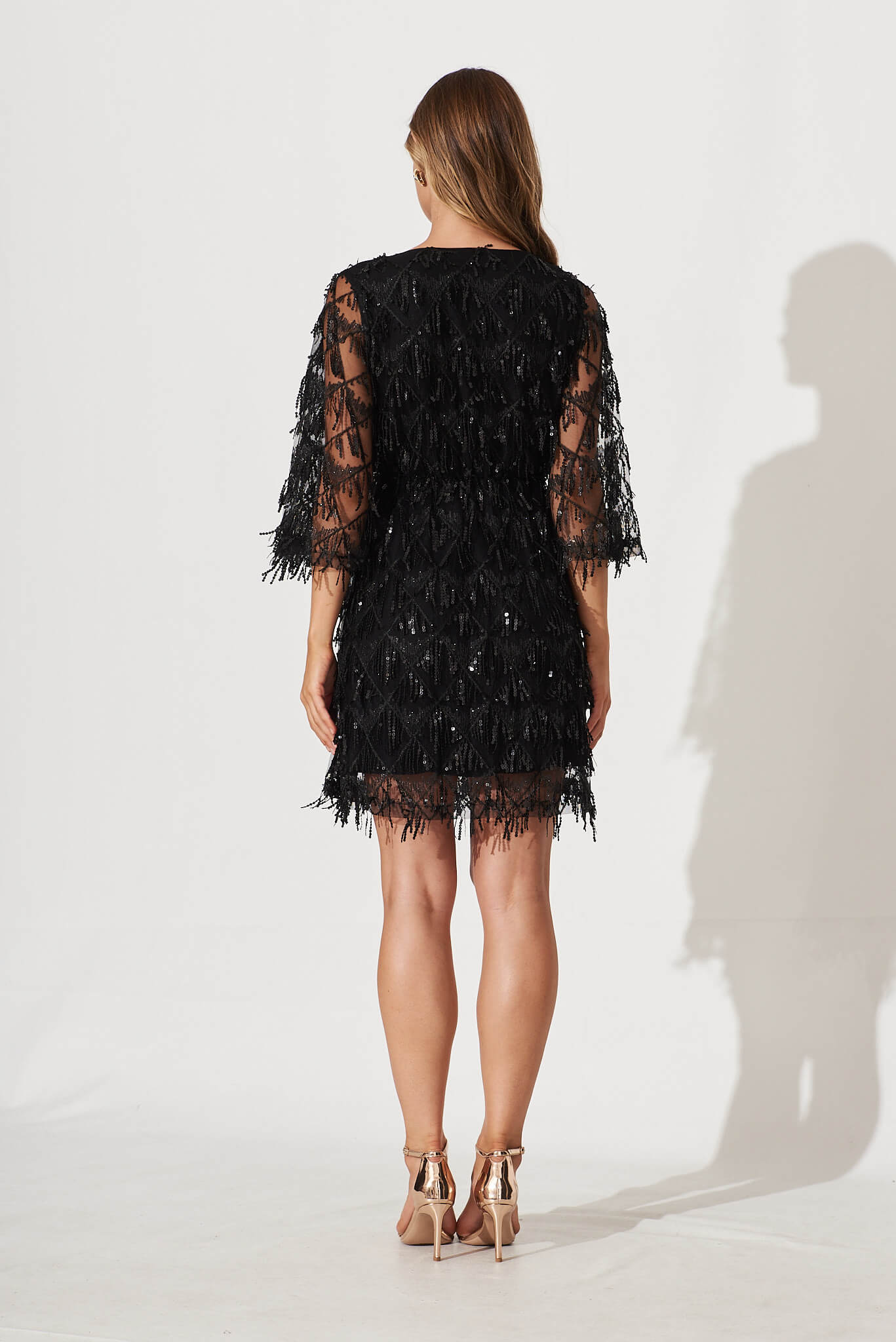 Seema Sequin Dress In Black Sequin - Image 6