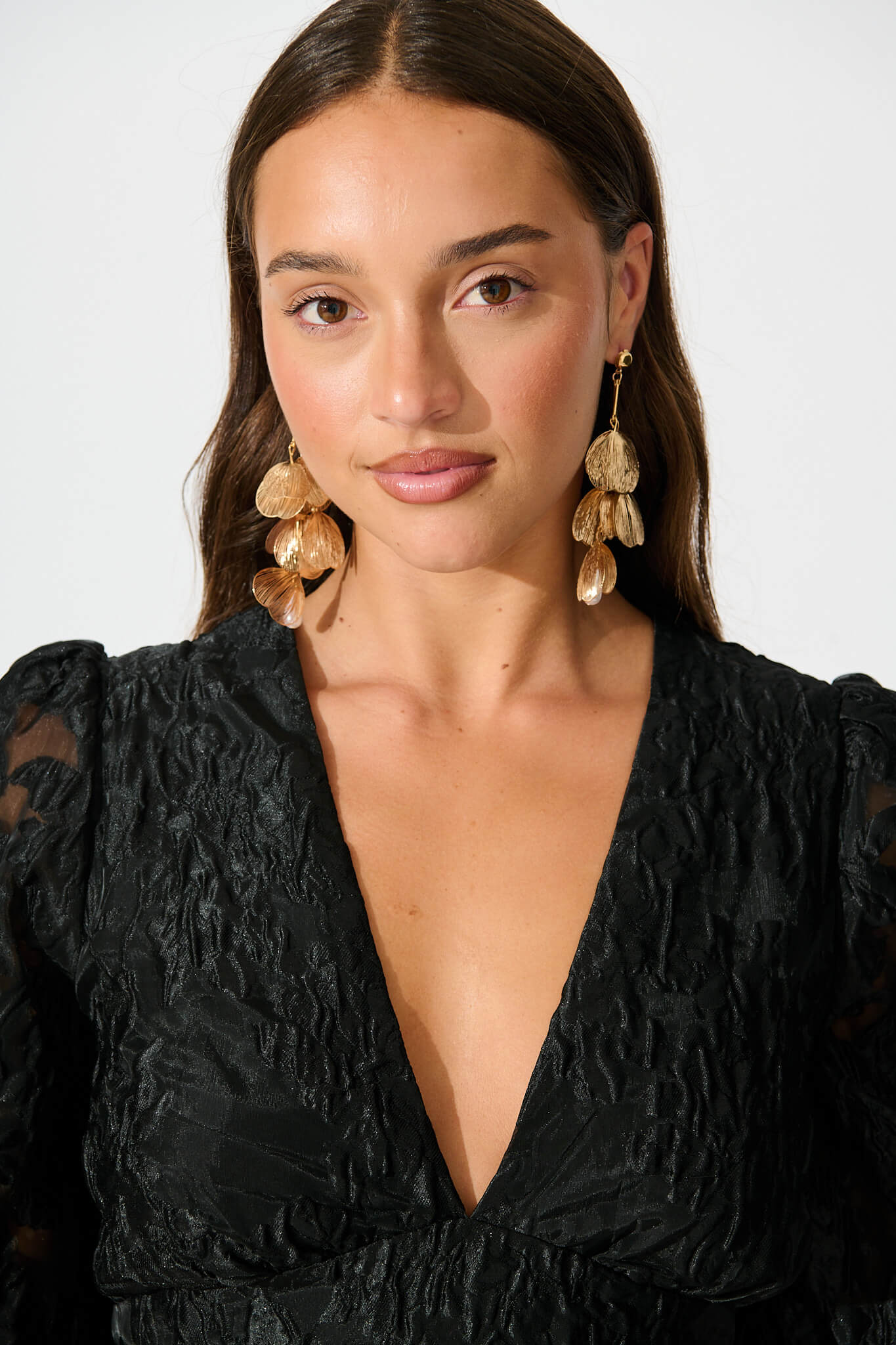Selerina Drop Pendant Earrings in Rose Gold - Image 2