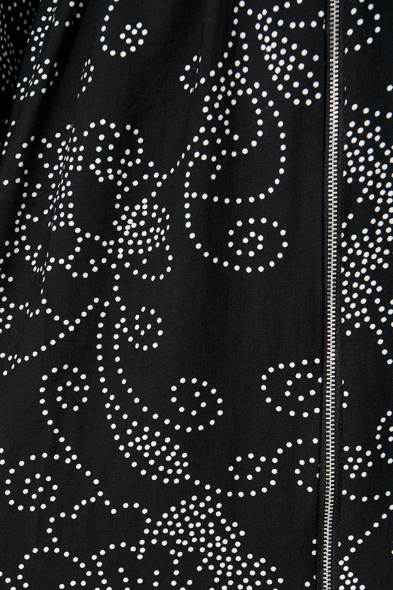 Senorita Midi Zip Dress in Black with White Print - Image 6