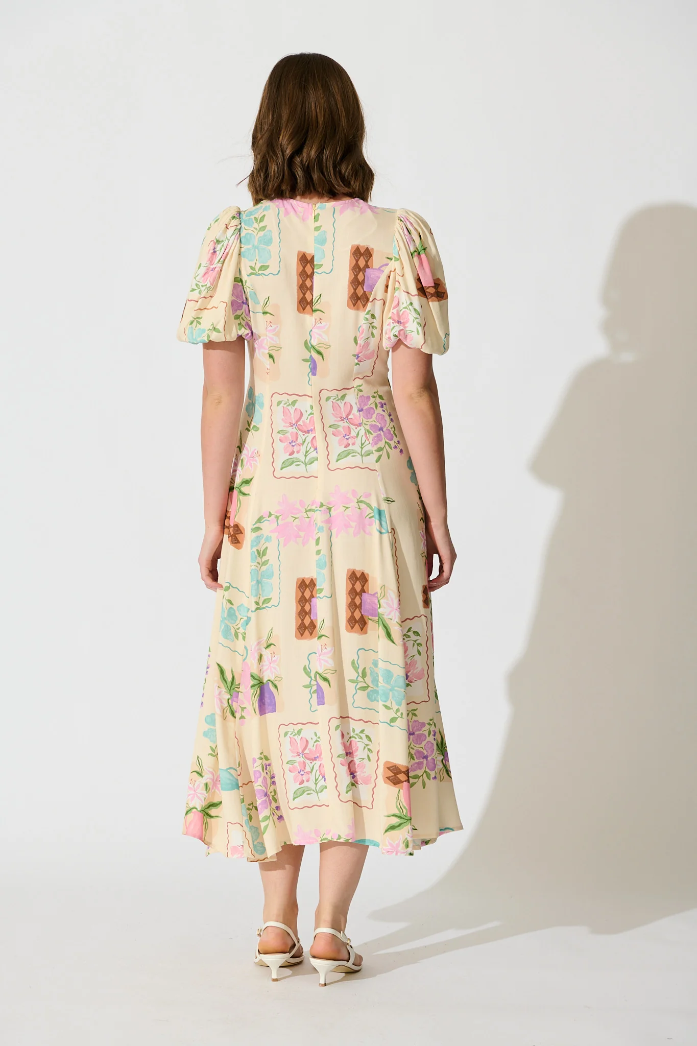 Seraphina Bloom Midi Dress in Multi Conversational Print - Image 6