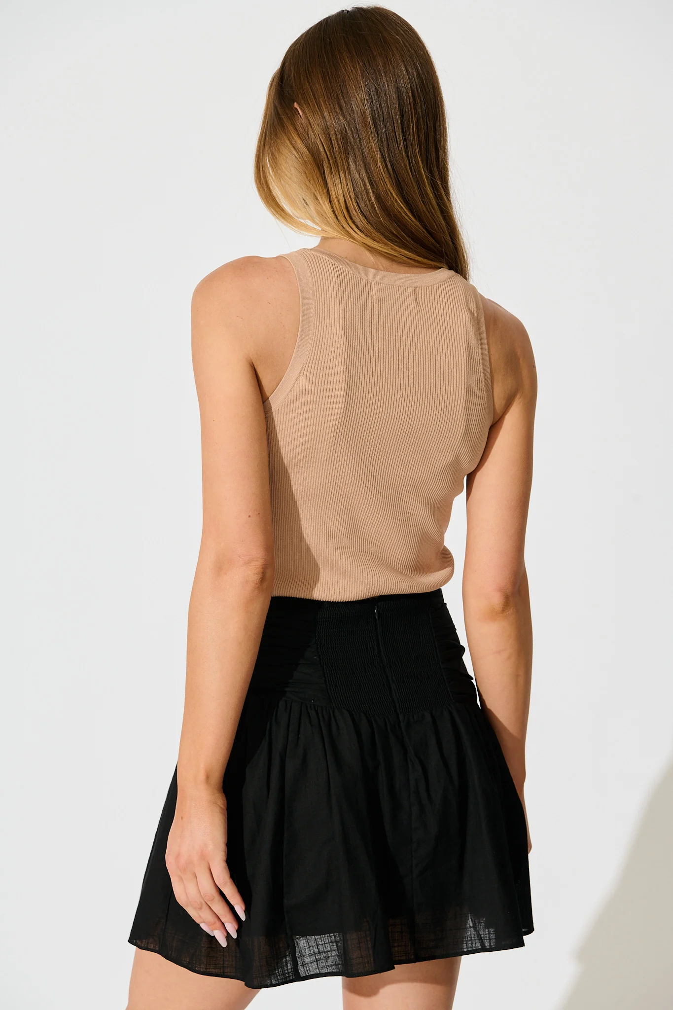Shaina Skirt in Black Linen Blend - Image 3
