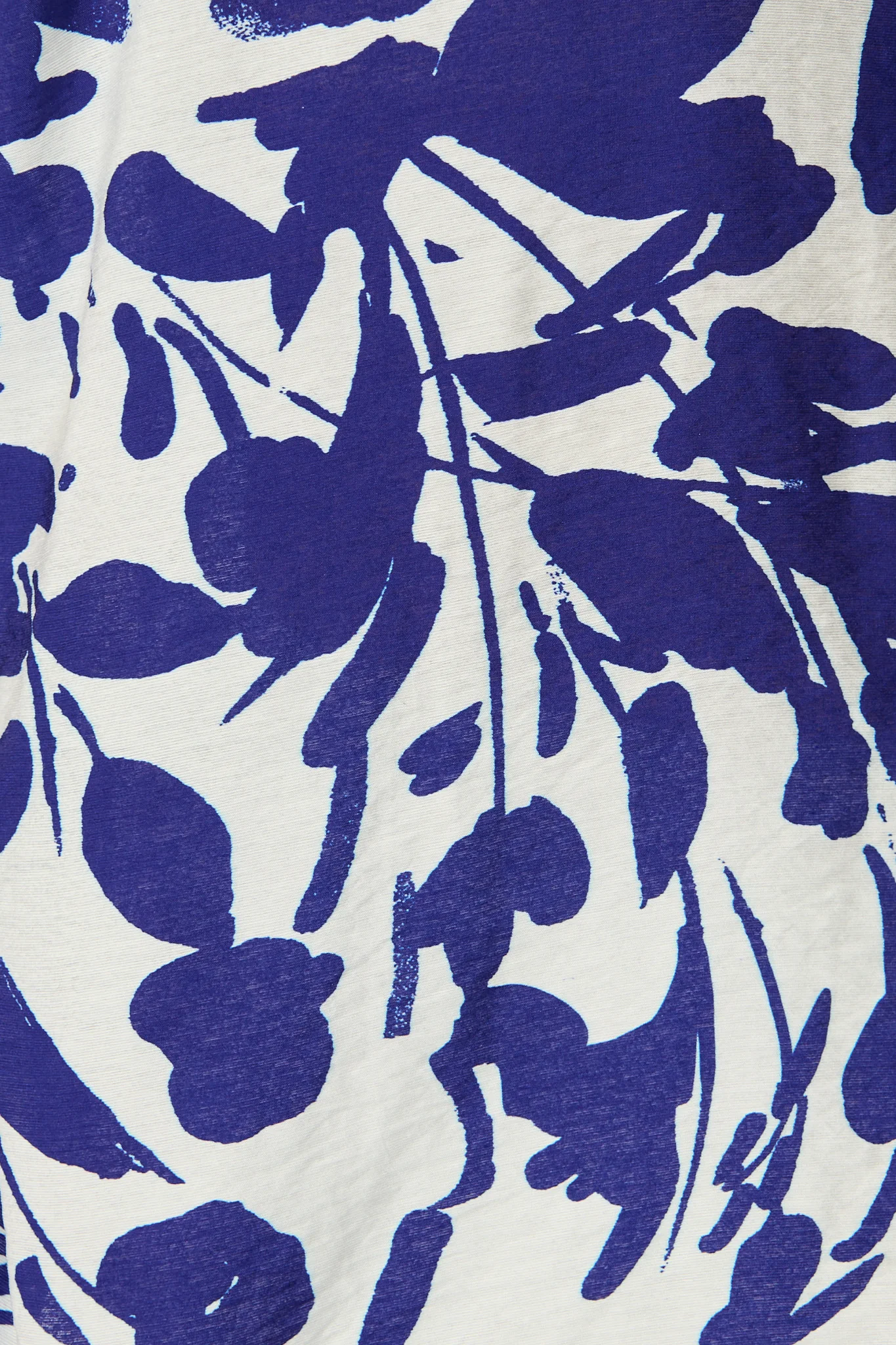 Sharmaine Shirt in White and Navy Print Linen Blend - Image 7