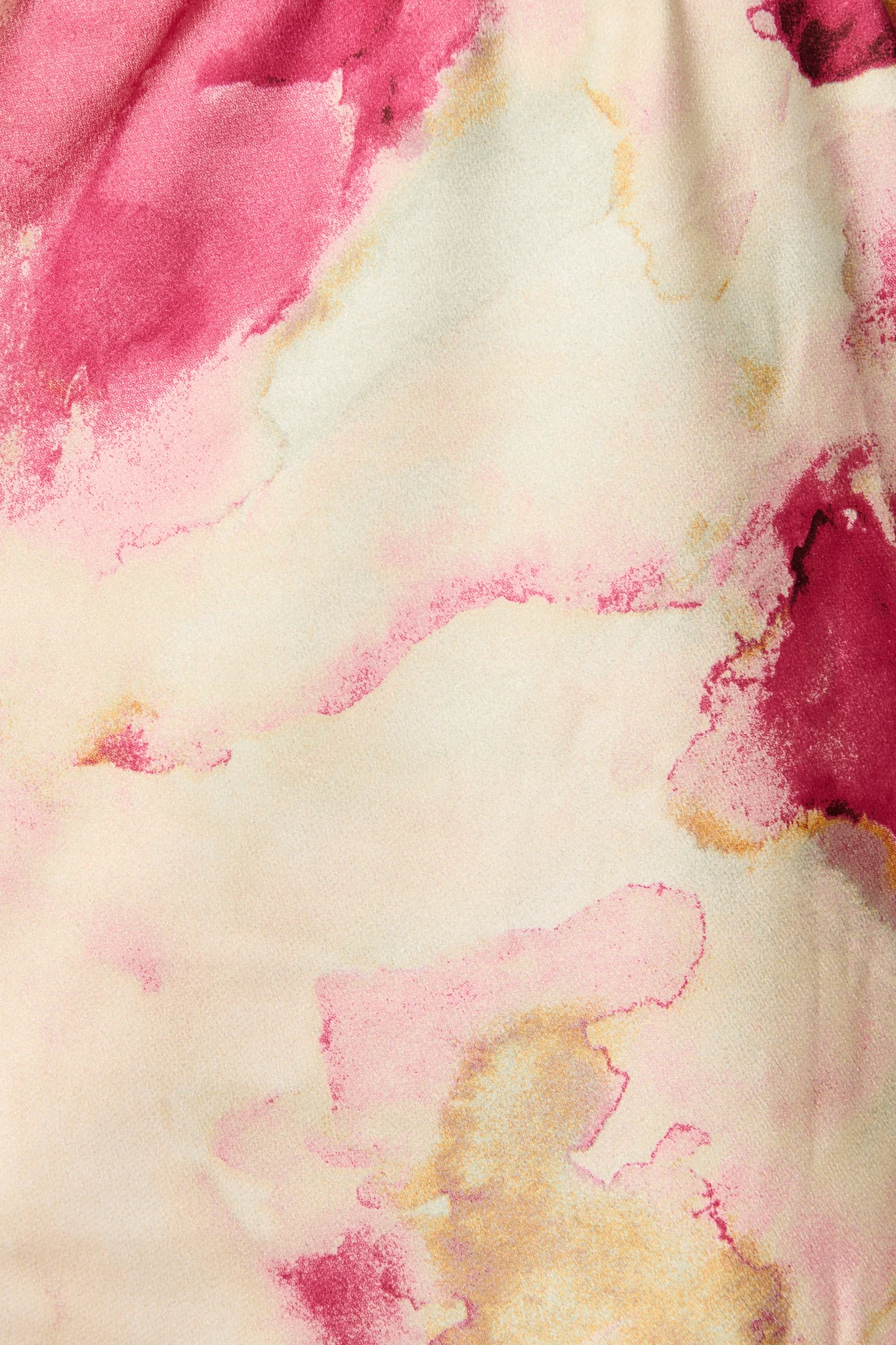 Shayla Off Shoulder Dress in Magenta Watercolour Satin - Image 6
