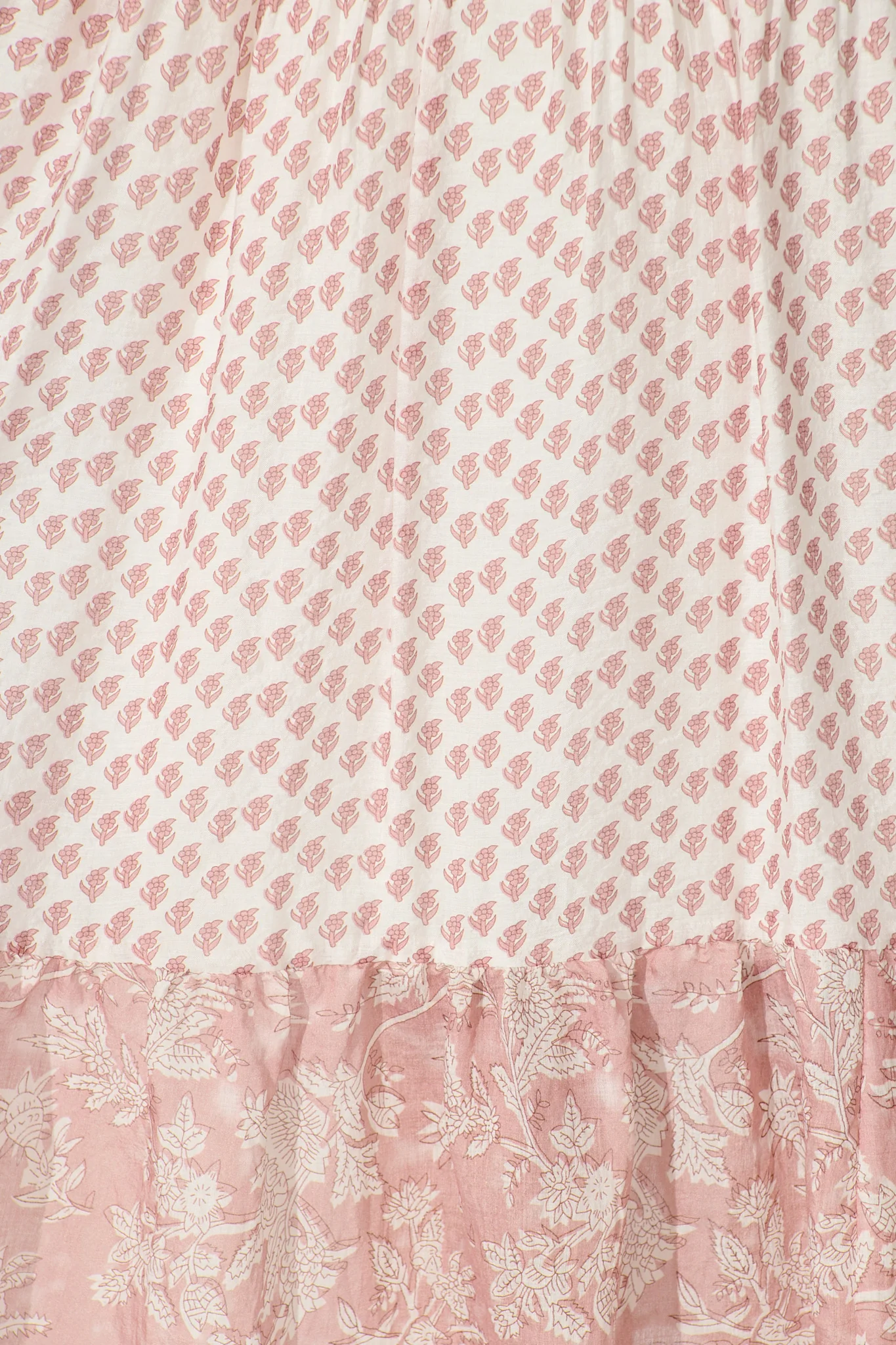 Sheer Allure Midi Dress in White with Blush Print - Image 6