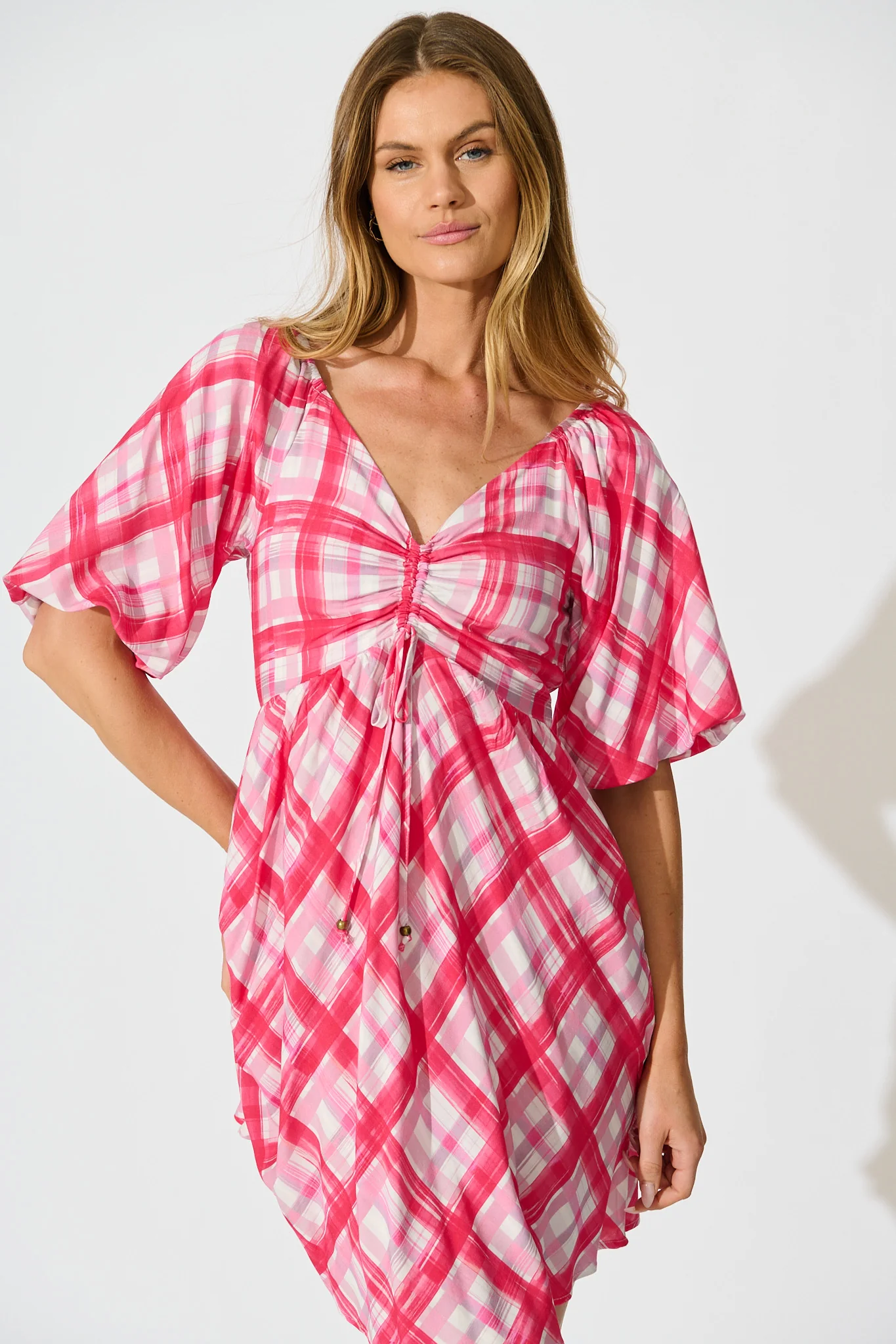 Sheyna Dress in Pink Check - Image 2