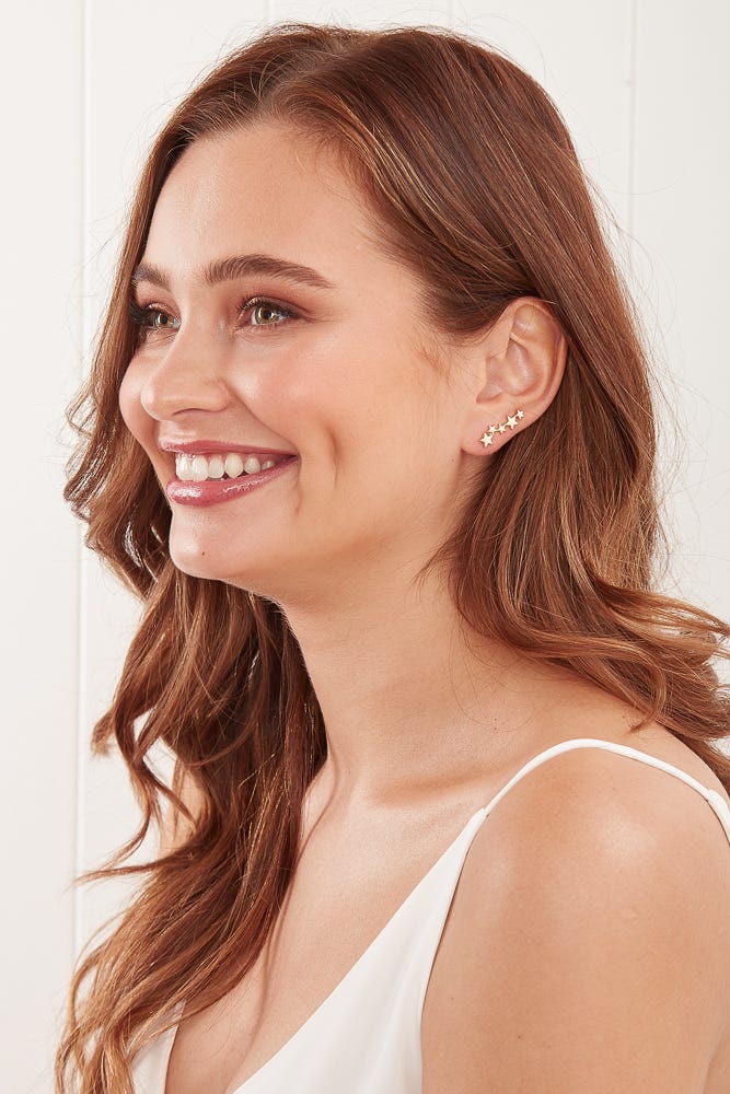 Shooting Star Earrings In Gold - Image 5