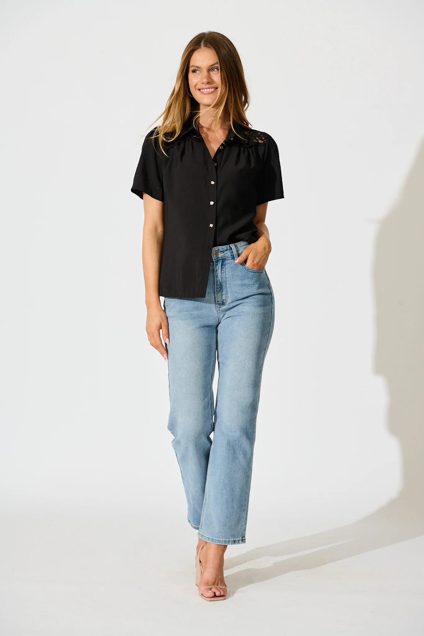 Simplicity in Lace Shirt in Black - Image 4