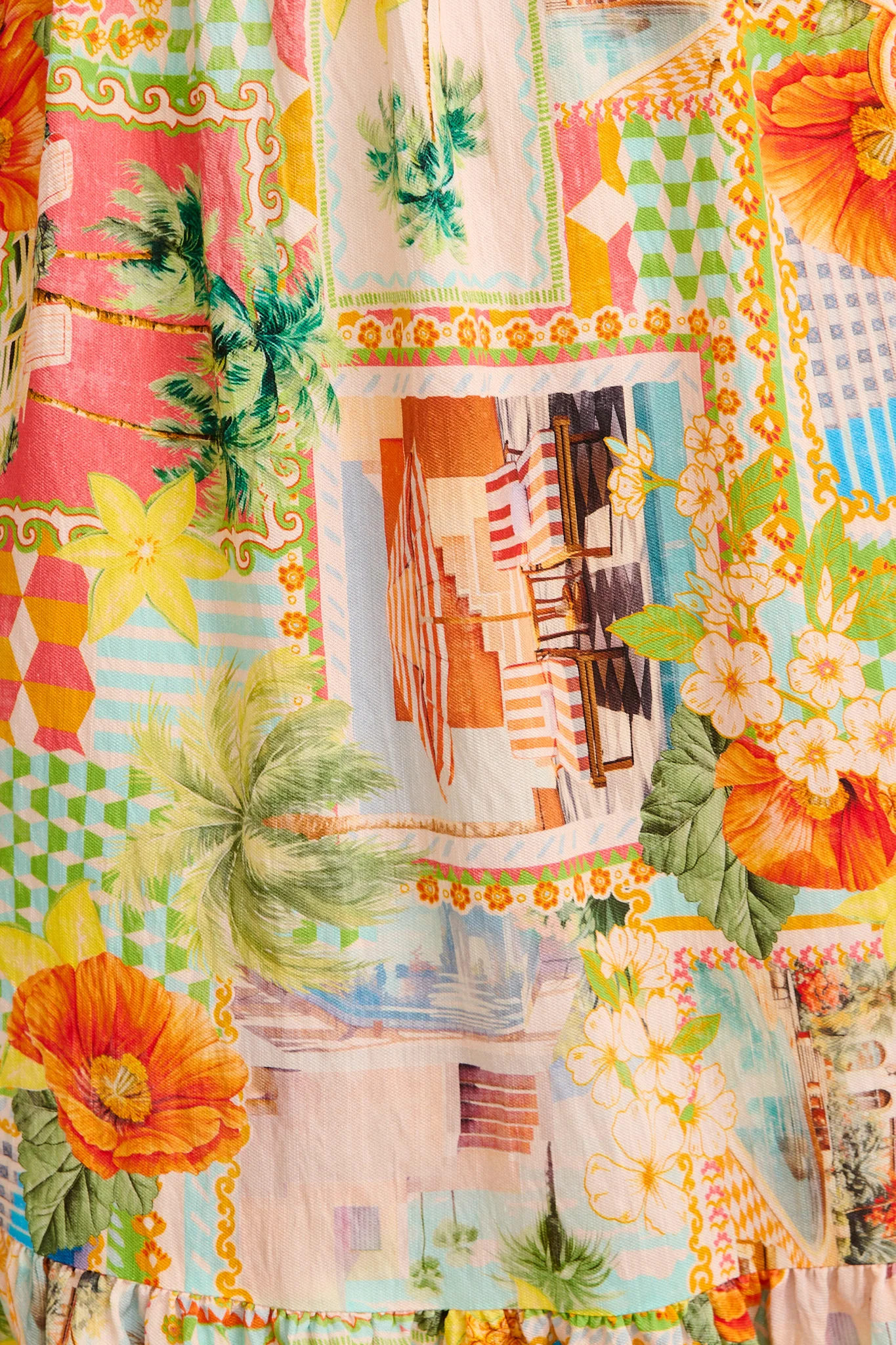 Sipping Sunshine Midi Dress in Multi Postcard Print - Image 11