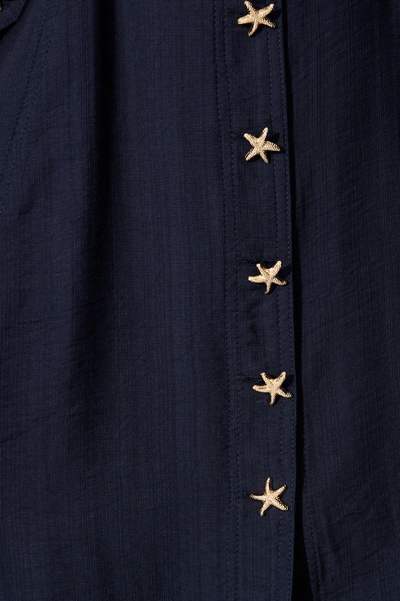 Sirena Starfish Button Dress in Navy - Image 6