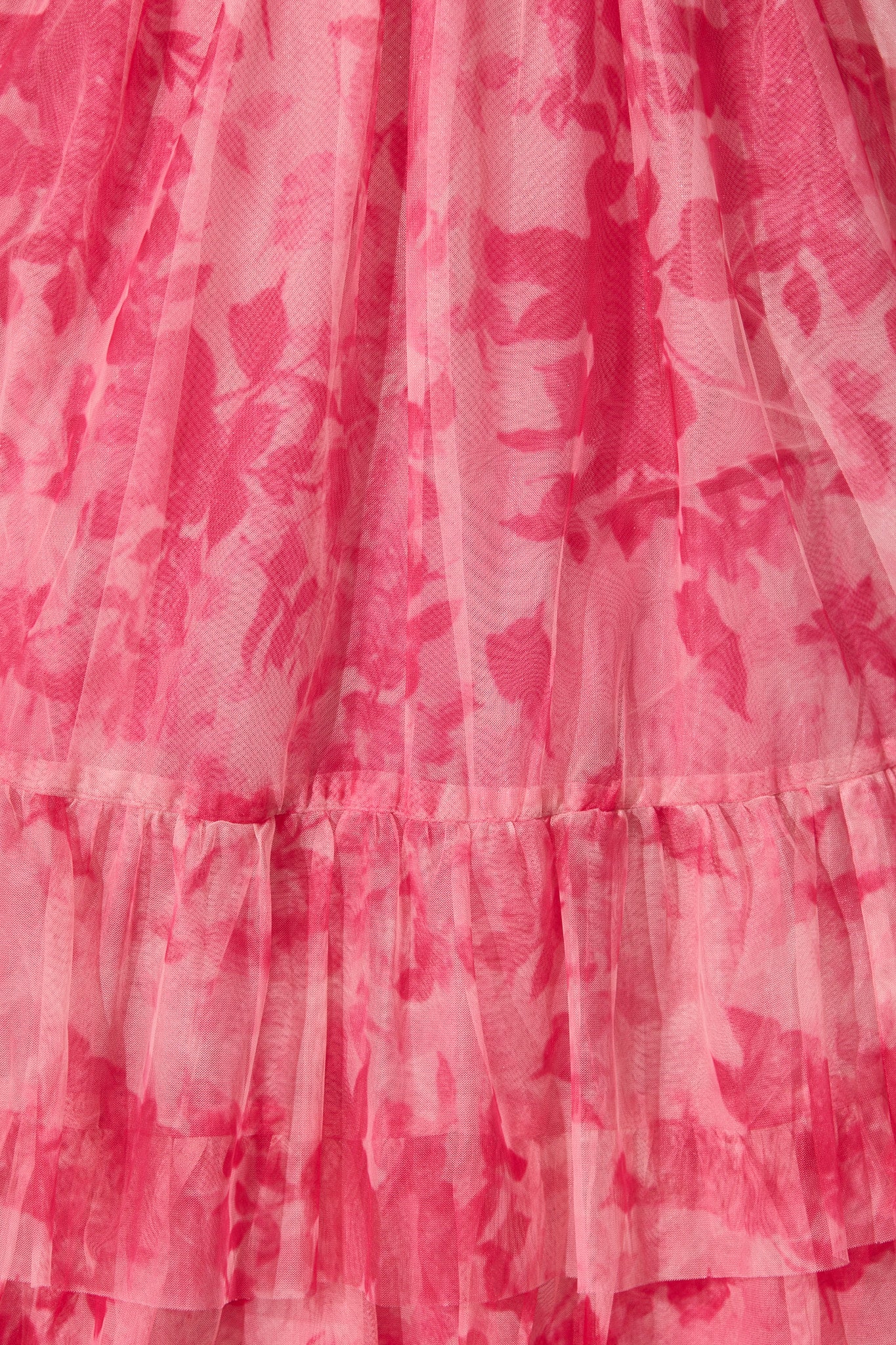 Sky Bloom Midi Skirt in Pink Floral Tulle - Image 12