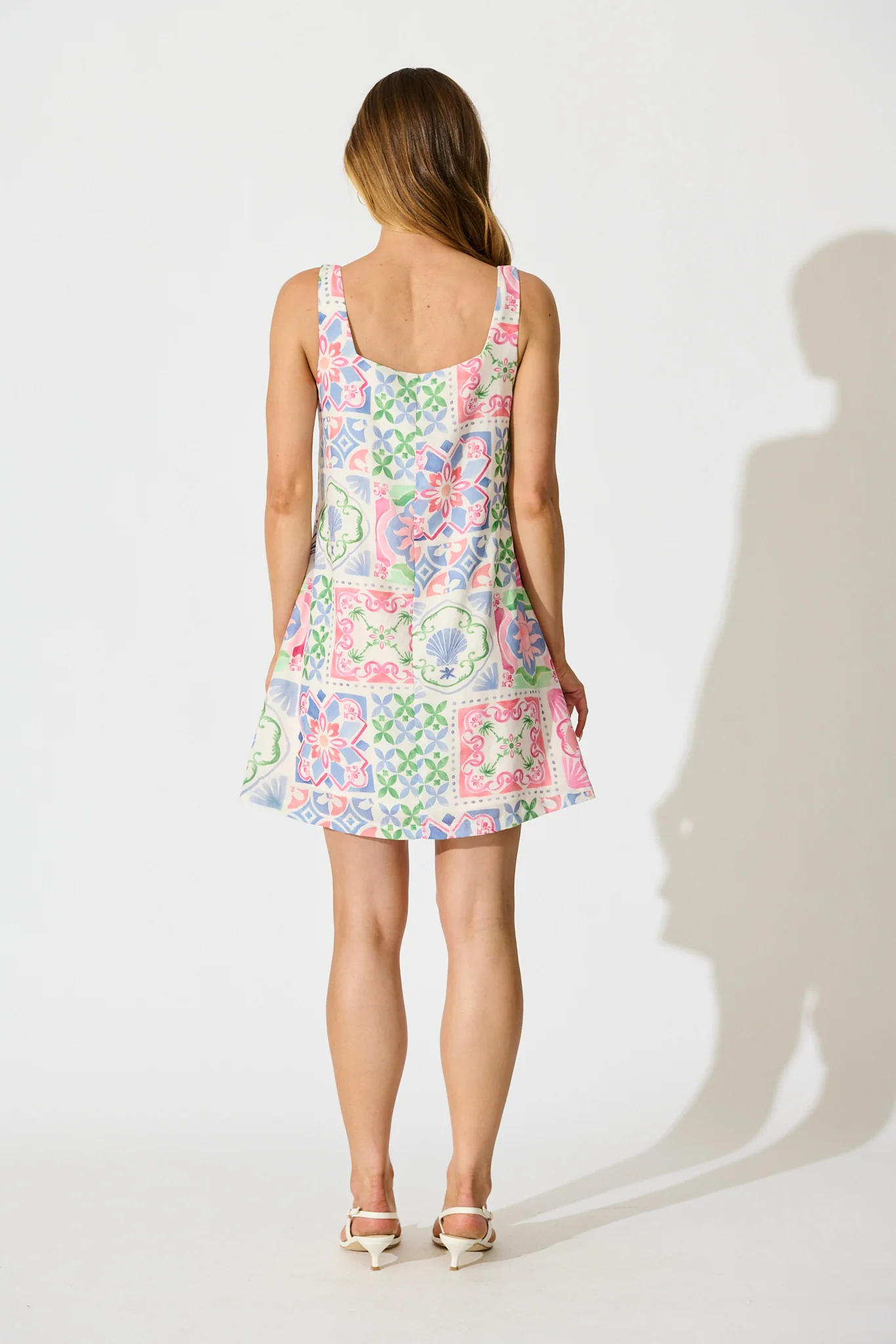 Skyler Dress in Multi Tile Linen Blend - Image 4