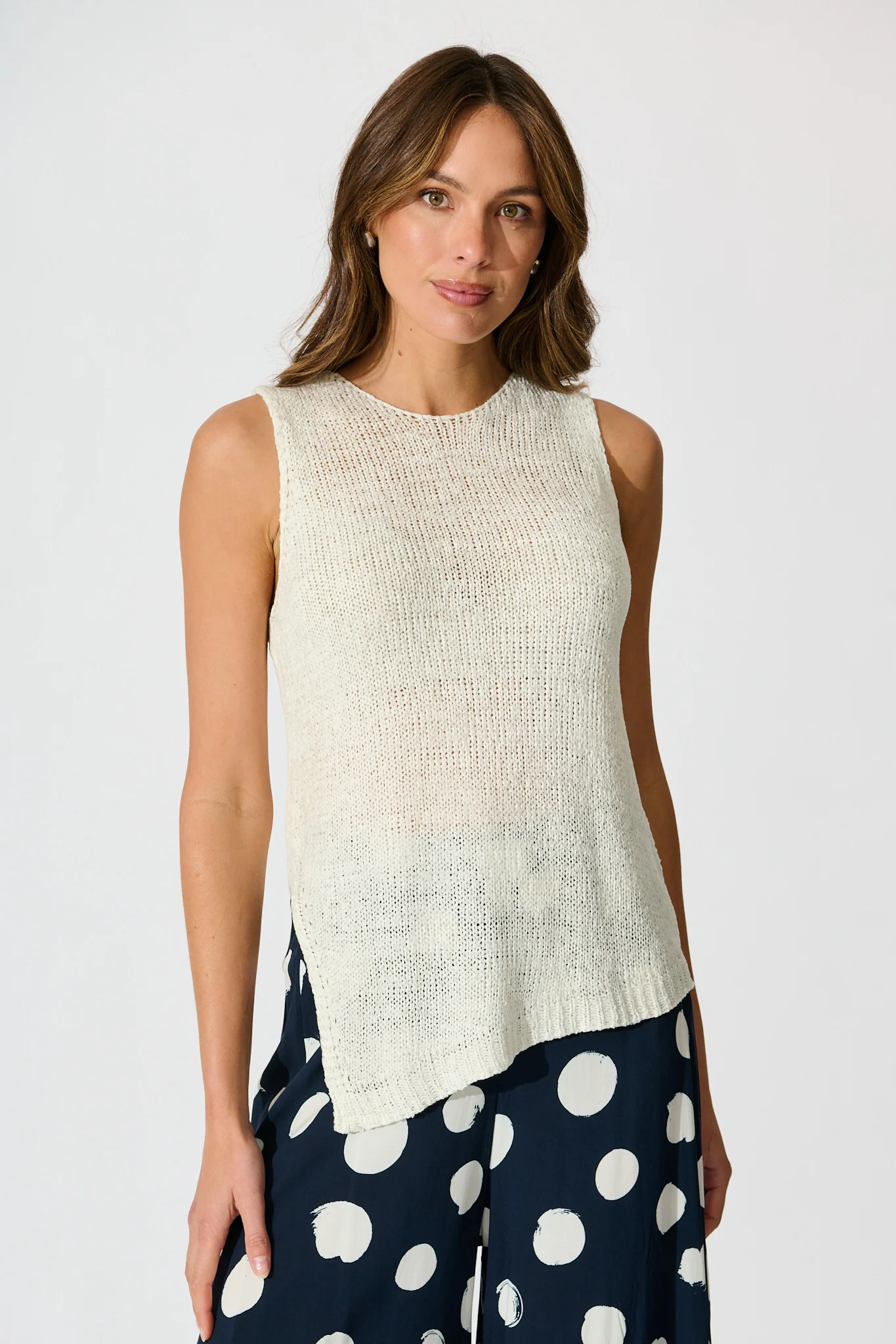 Soft Touch Knit Top in Cream
