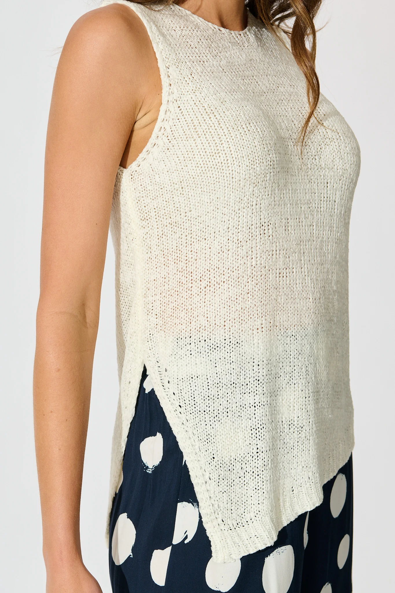 Soft Touch Knit Top in Cream - Image 5