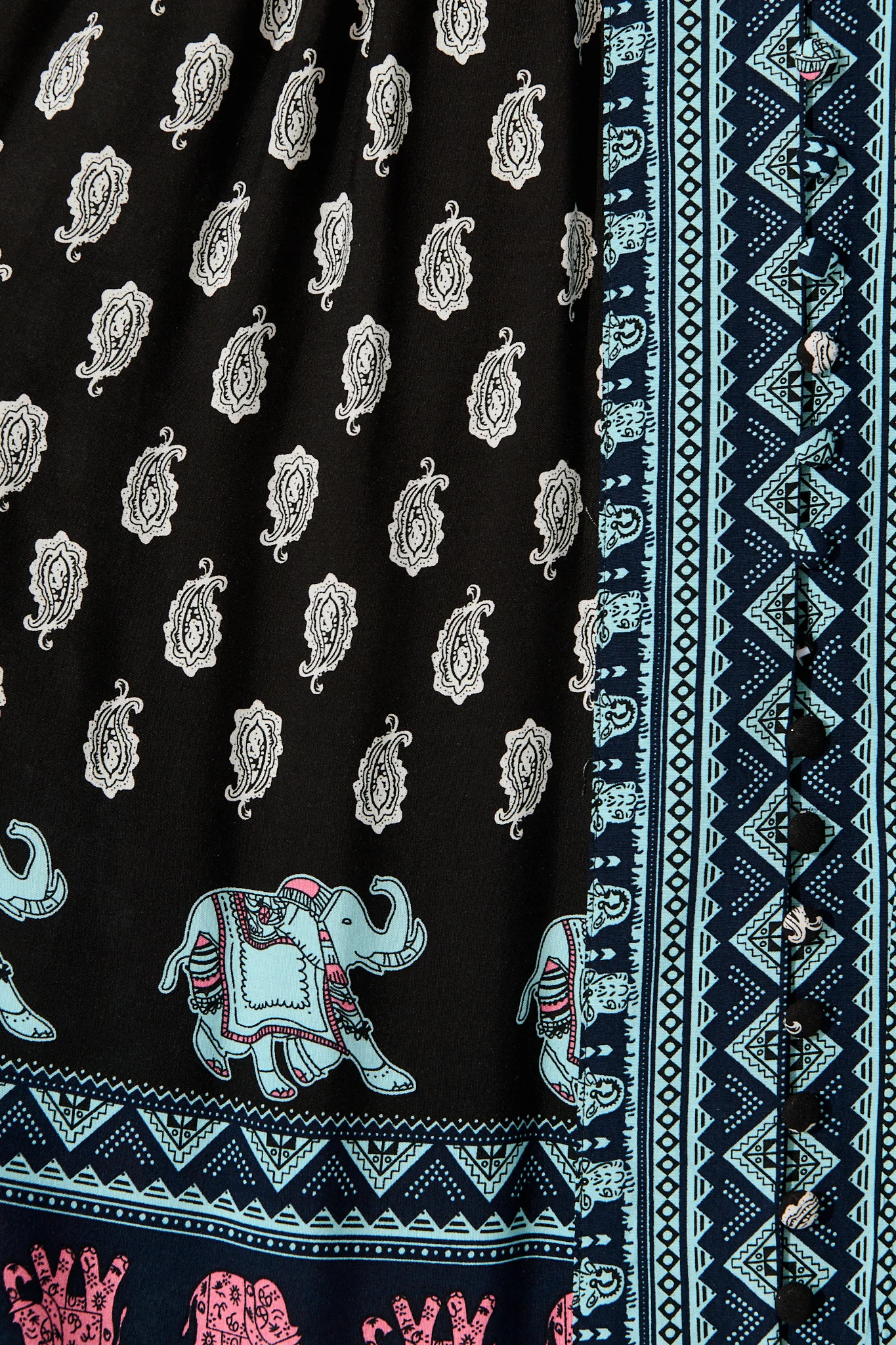 Solis Dress in Black with Multi Boho Print - Image 6