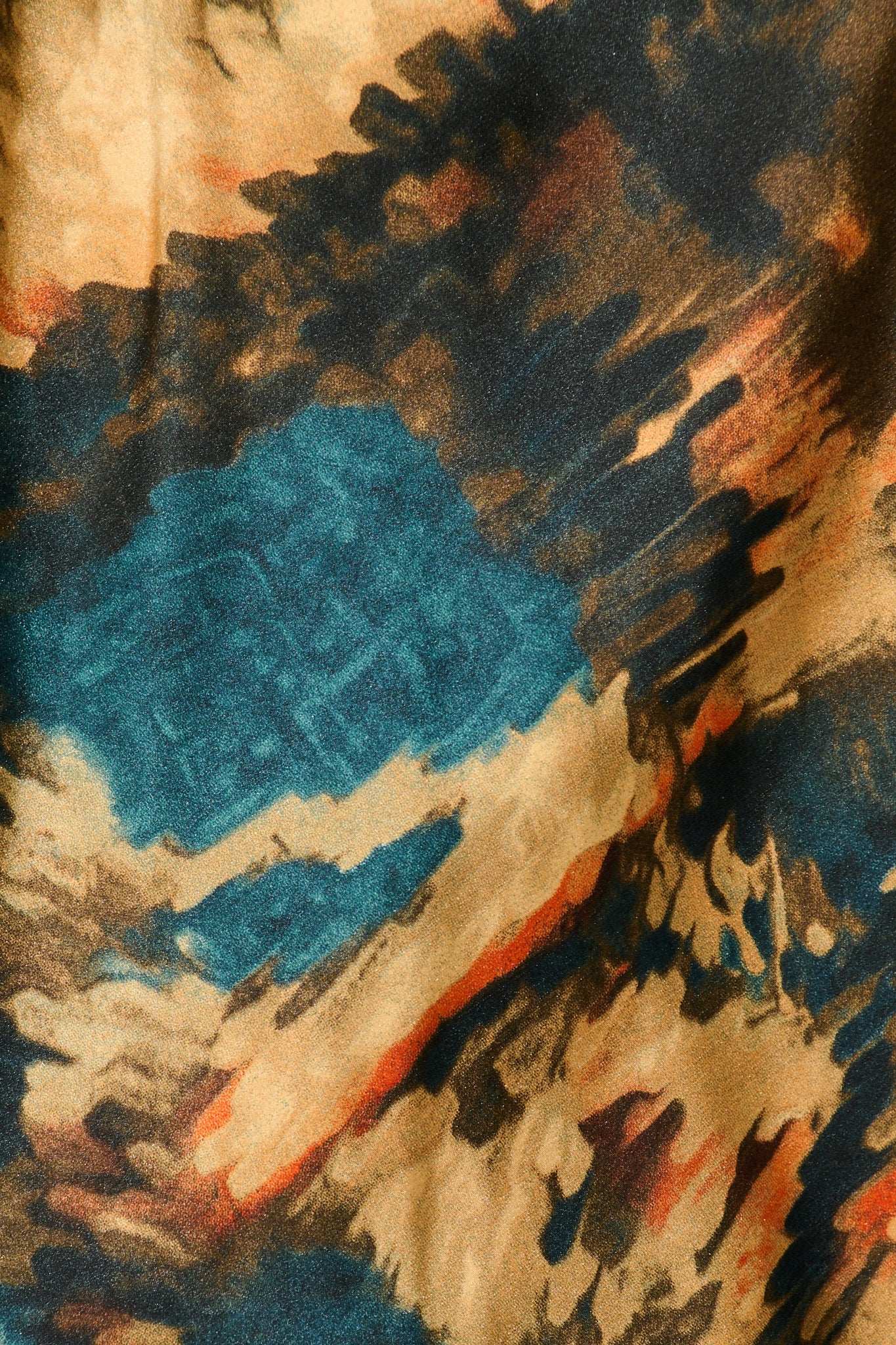 Solita Top in Teal Multi Watercolour Satin - Image 6