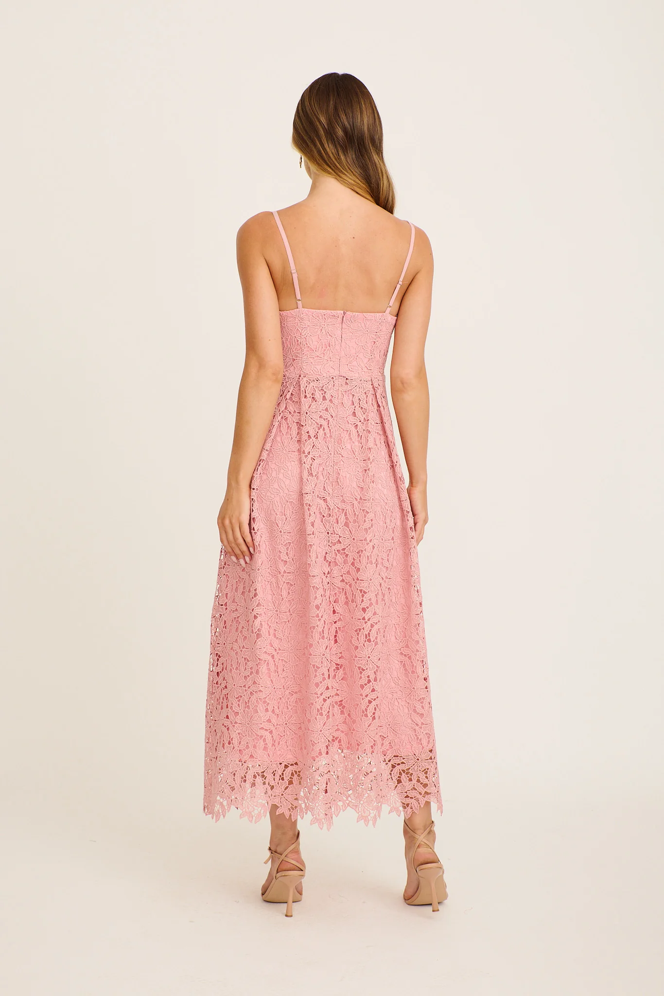 Something Special Maxi Lace Dress in Blush - Image 9