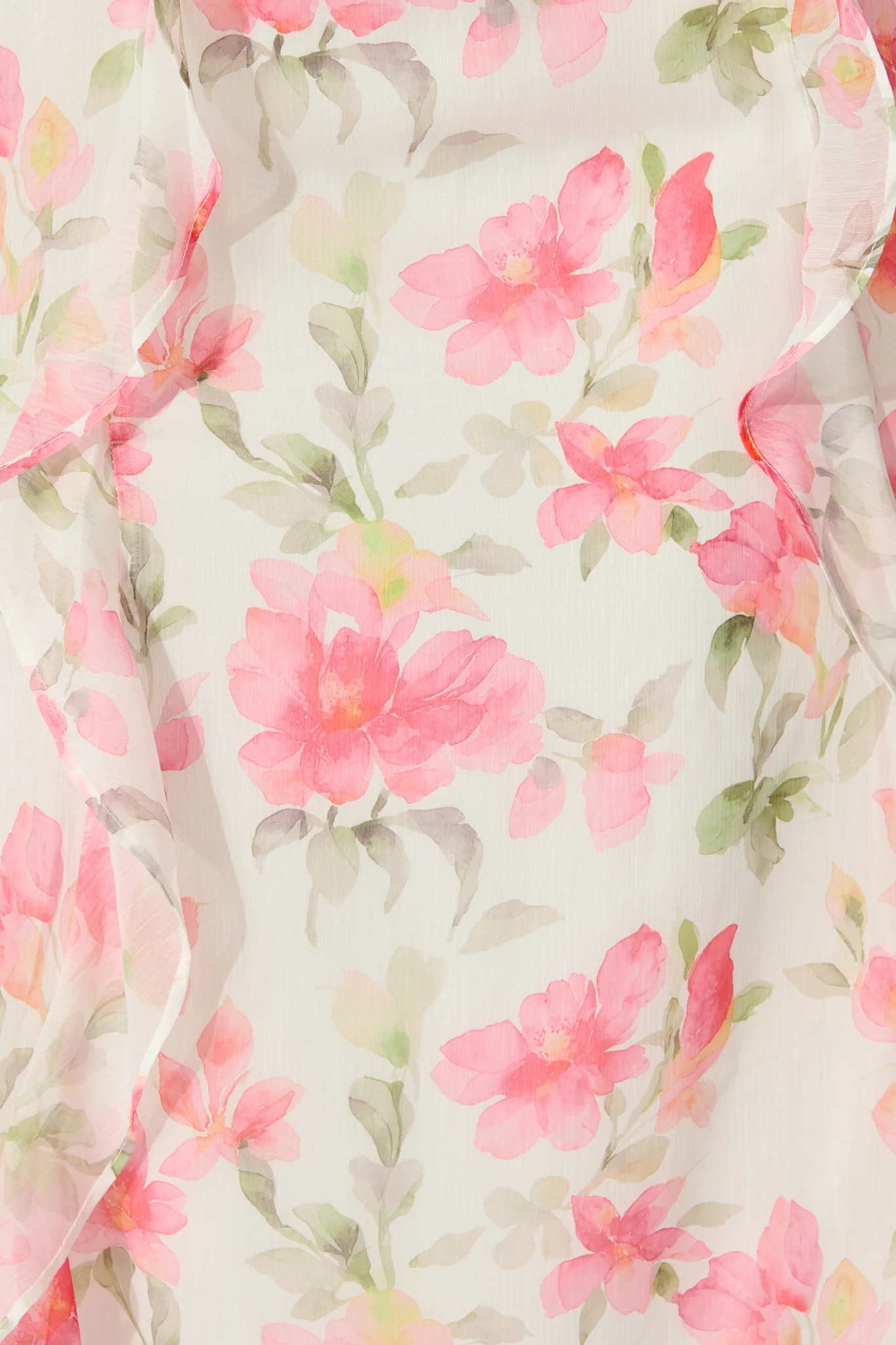 Song Of Bloom Maxi Dress in White with Pink Floral - Image 6