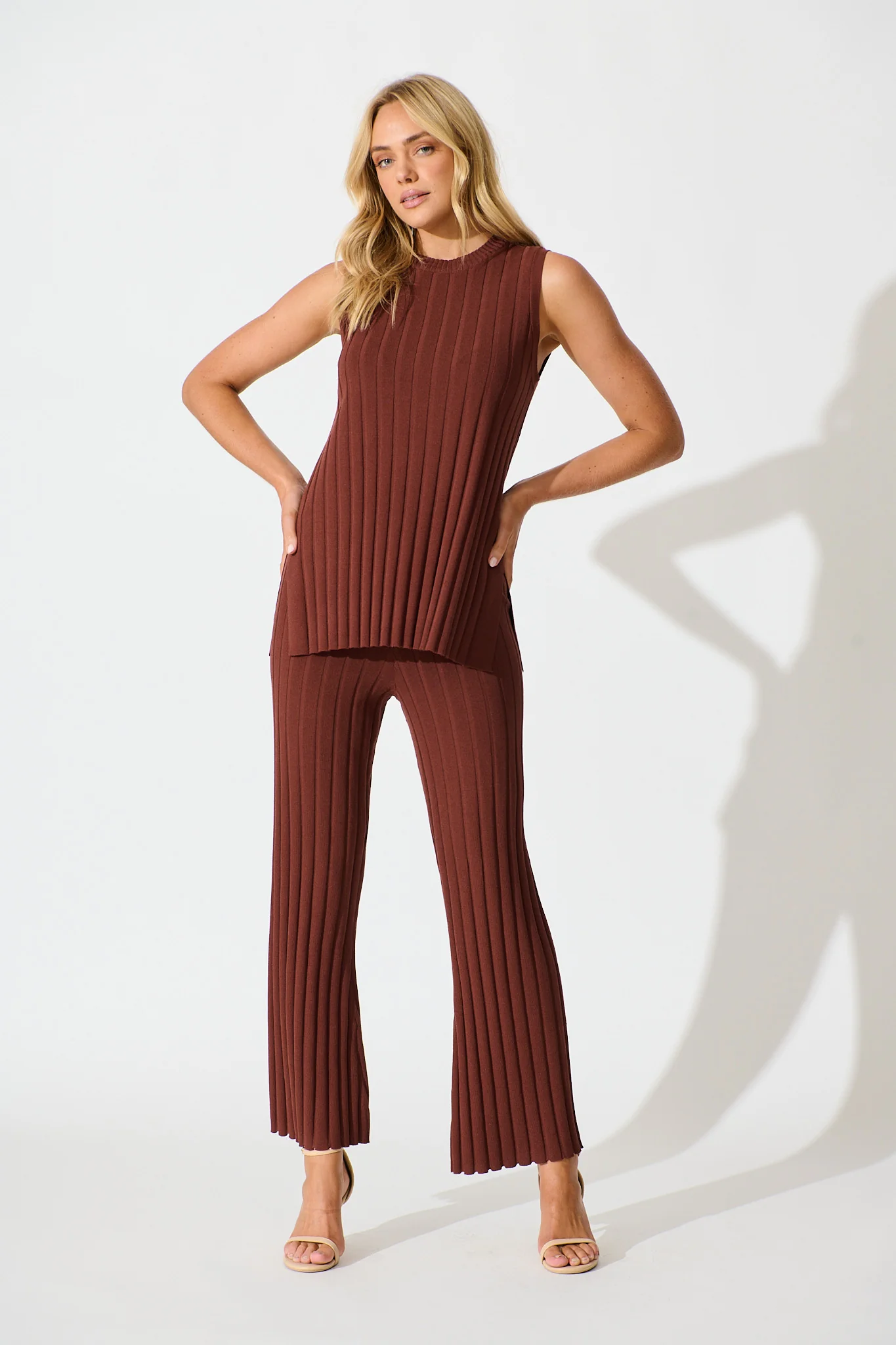 Soraya Knit Pant in Chocolate - Image 5