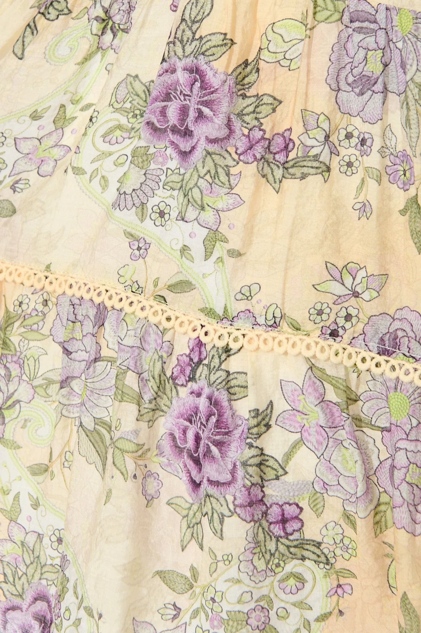Sorelle Dress in Soft Yellow with Lilac Floral - Image 6
