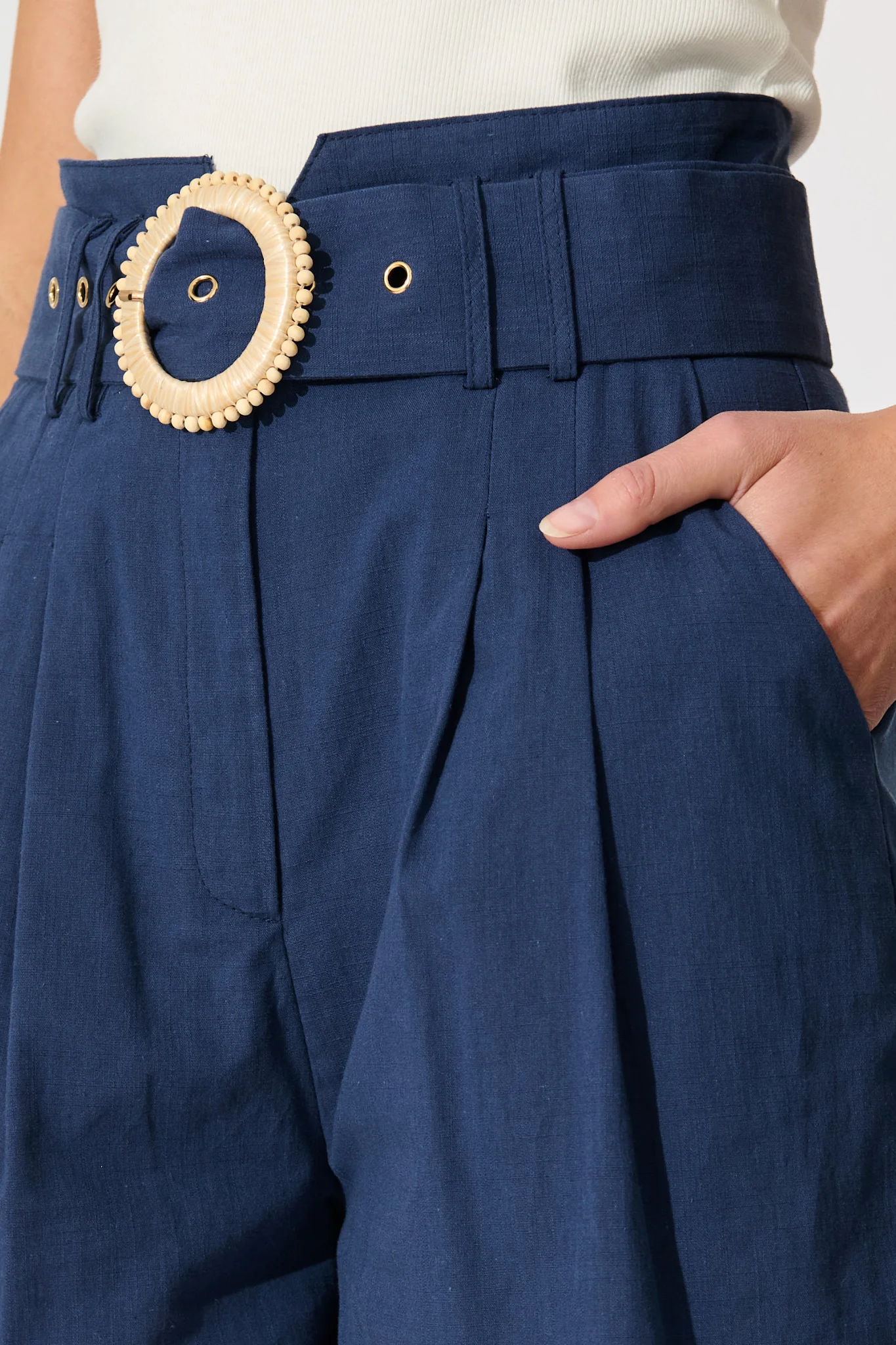 Sorrento Short in Navy Cotton - Image 5